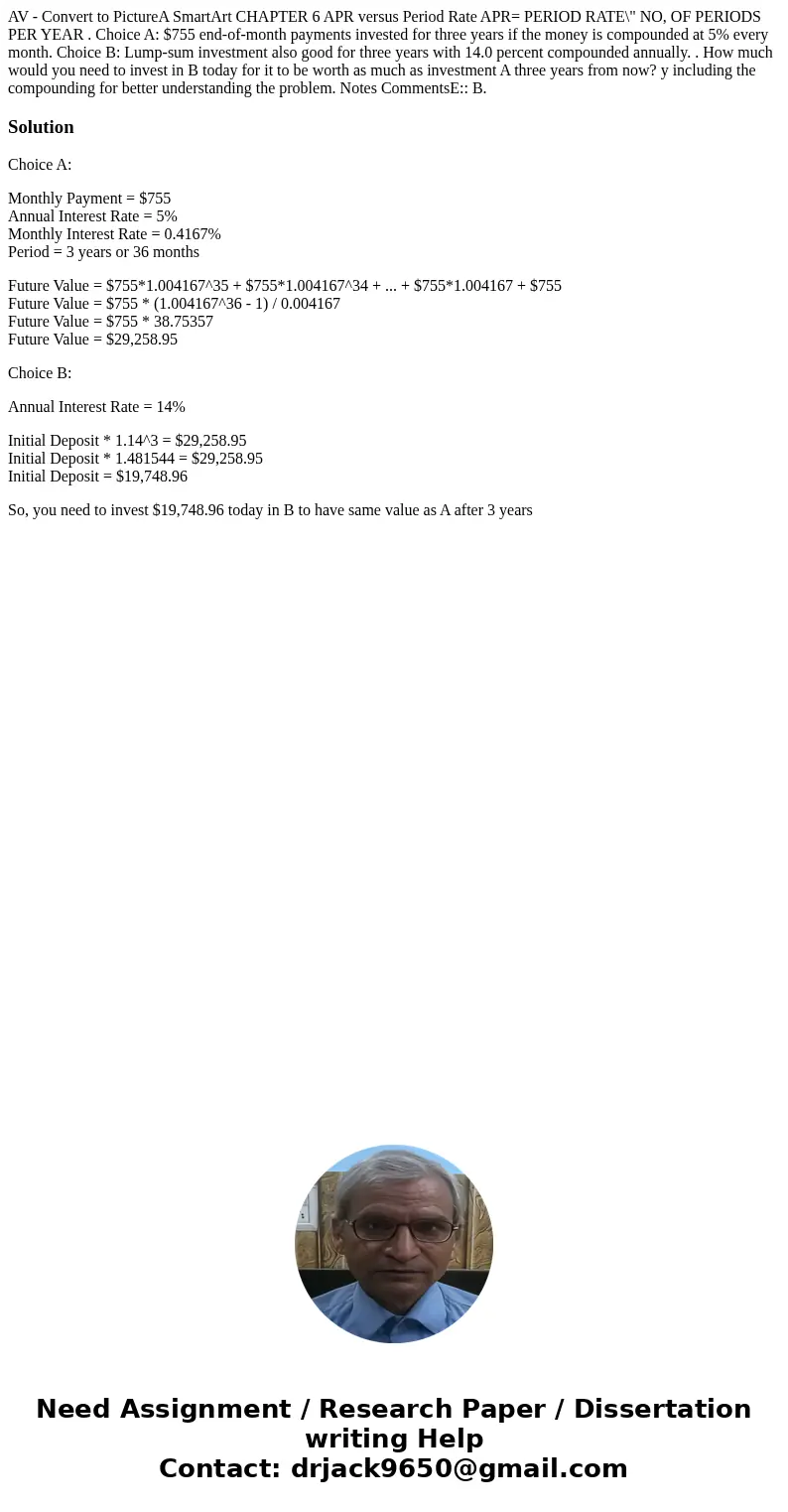 AV - Convert to PictureA SmartArt CHAPTER 6 APR versus Period Rate APR= PERIOD RATE\  AV - Convert to PictureA SmartArt CHAPTER 6 APR versus Period Rate APR= PERIOD RATE\
