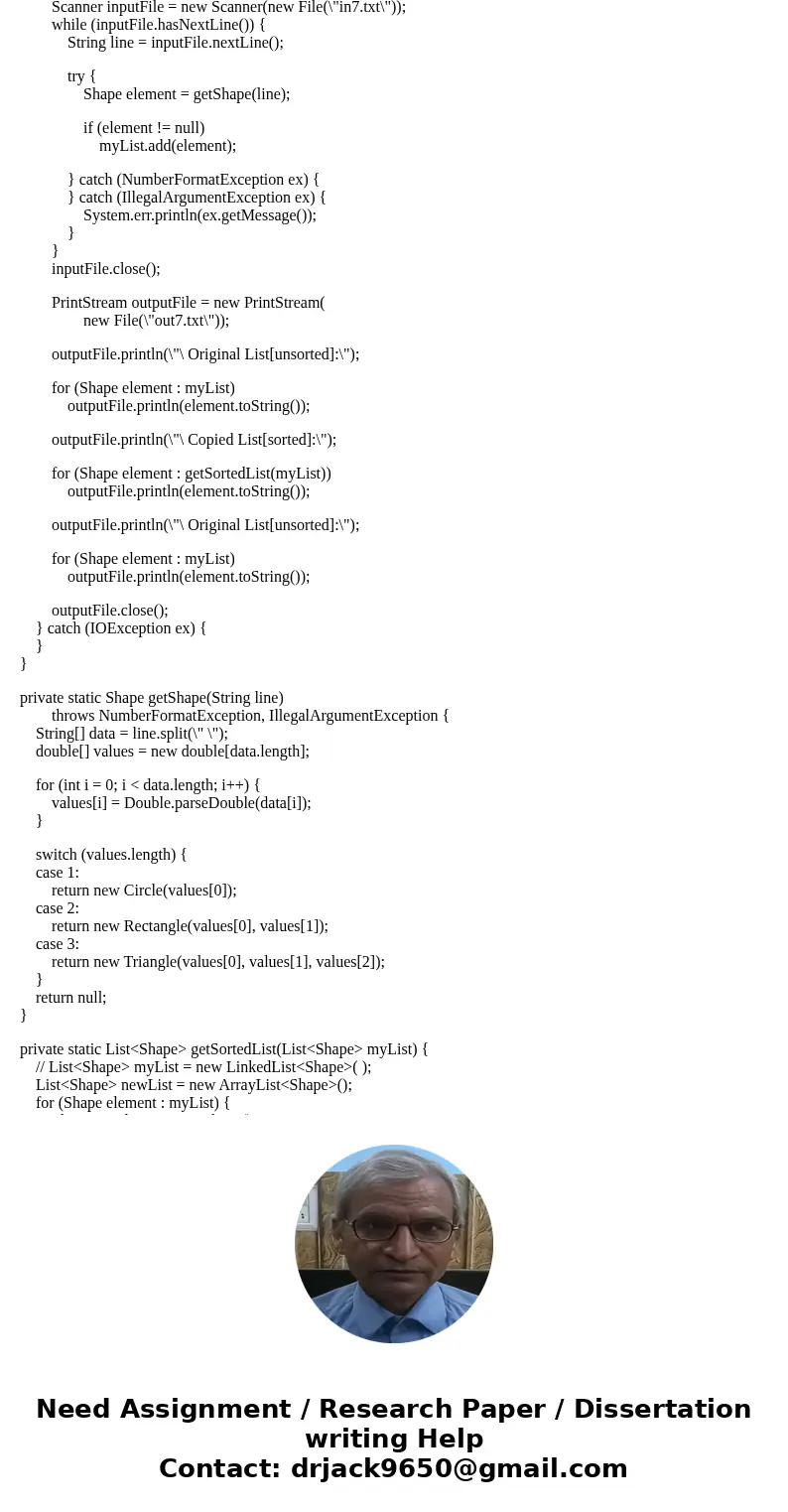 Creat Shape classes from scratch DETAILS You will create 3 shape classes (Circle, Rectangle, Triangle) that all inherit from a single abstract class called Abst
