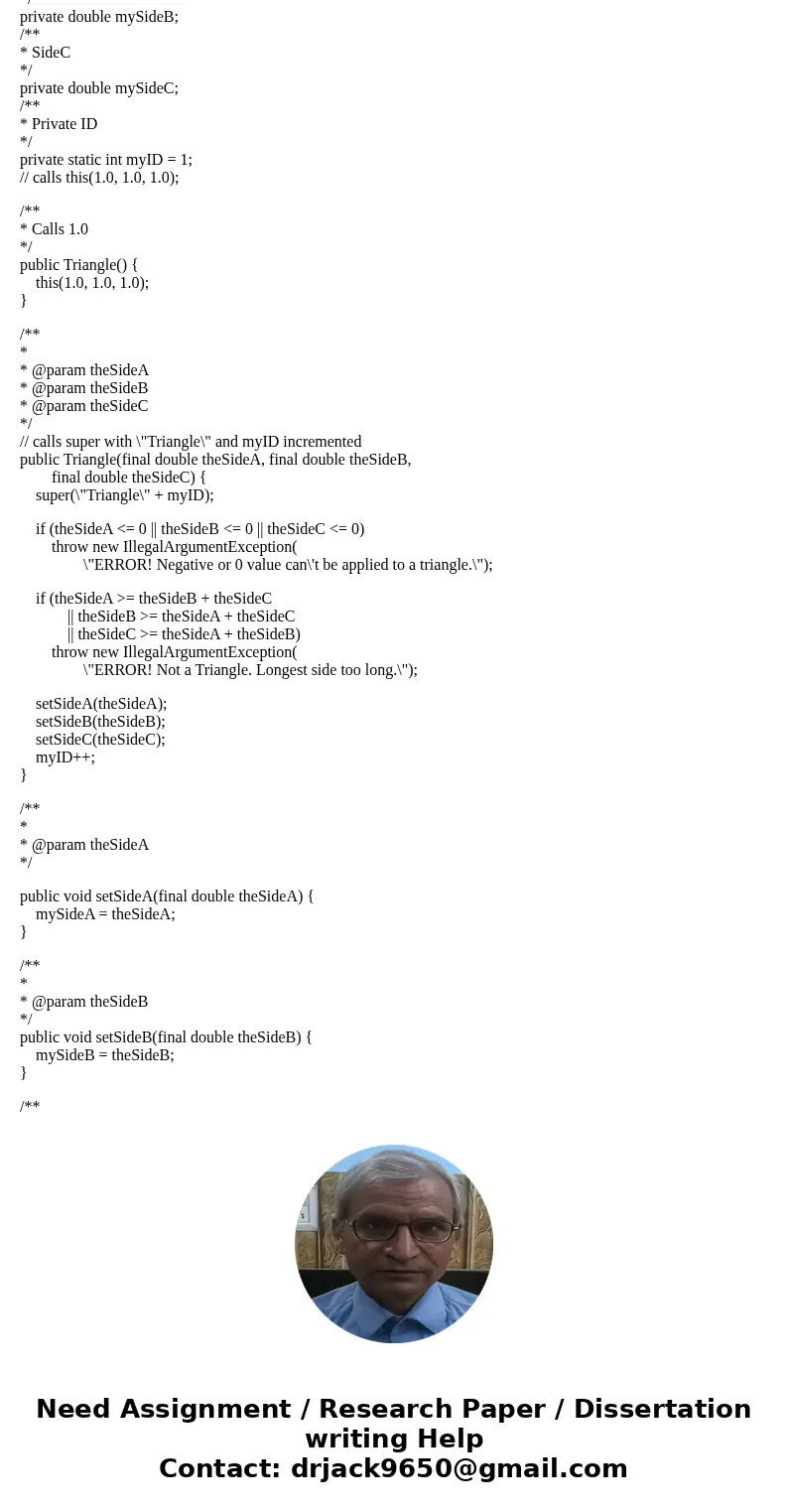 Creat Shape classes from scratch DETAILS You will create 3 shape classes (Circle, Rectangle, Triangle) that all inherit from a single abstract class called Abst