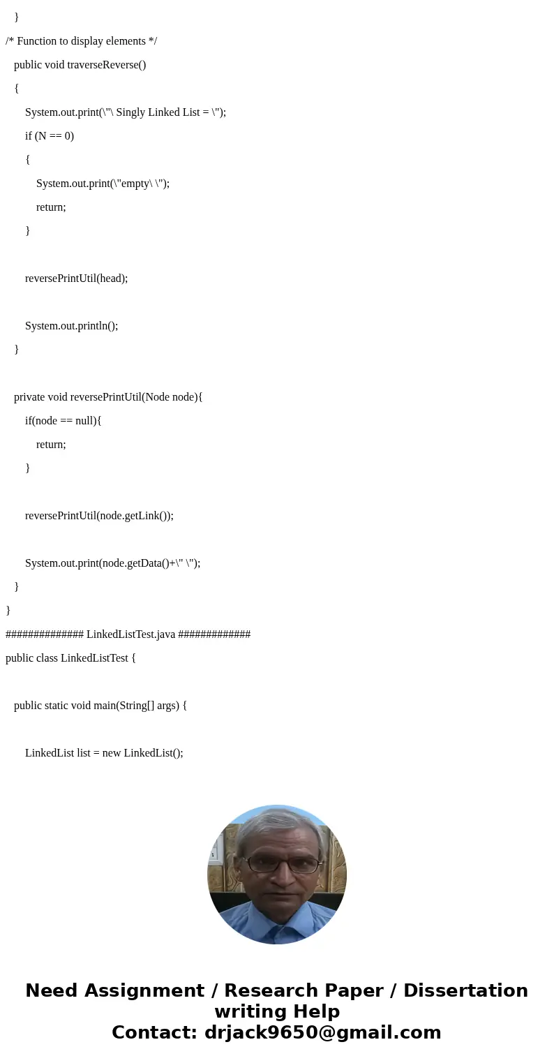 Create a single linked list and implement the below methods (do not import from java library) 1.Insert at the tail of the linked list 2.Insert at the head of th Create a single linked list and implement the below methods (do not import from java library) 1.Insert at the tail of the linked list 2.Insert at the head of th