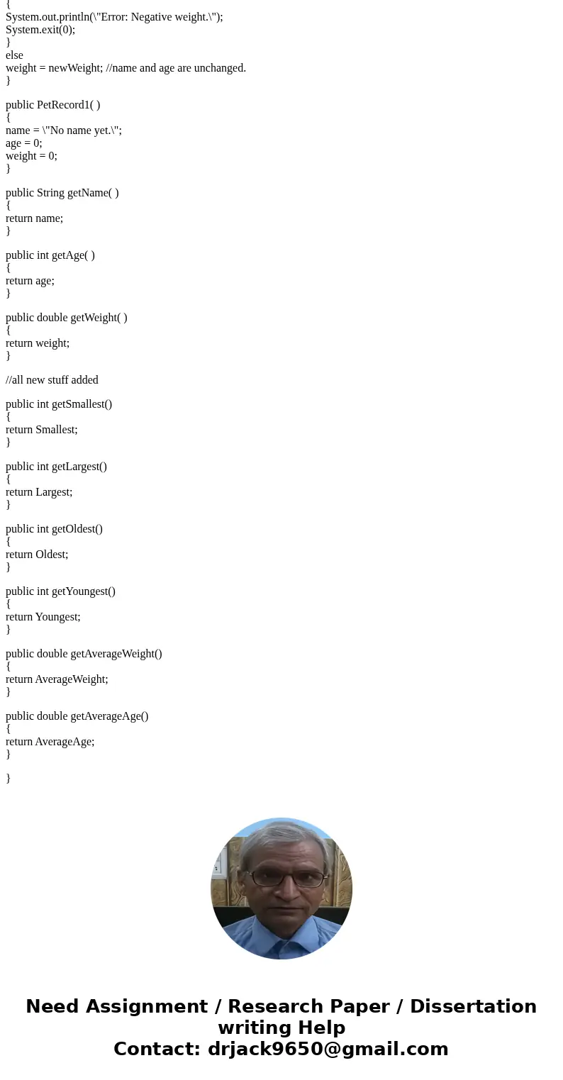 Create an array of Pet objects. You want to keep track of all of your friends’ pets. Write a class called AllPets.java using PetRecord.java class as the array t Create an array of Pet objects. You want to keep track of all of your friends’ pets. Write a class called AllPets.java using PetRecord.java class as the array t