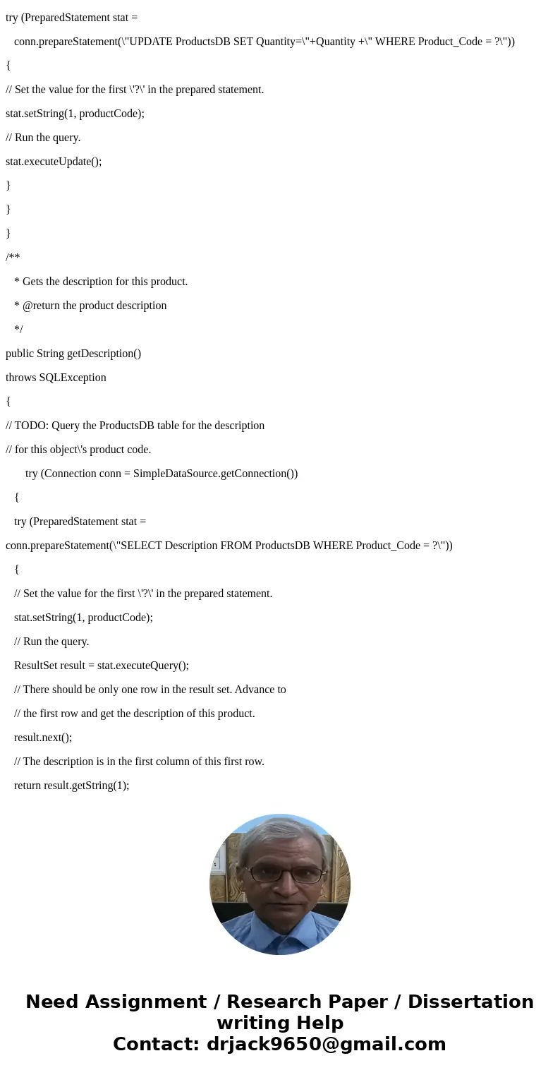 database properties: jdbc.url=jdbc:derby:BigJavaDB;create=true # With other databases, you may need to add entries such as these # jdbc.username=admin # jdbc.pa