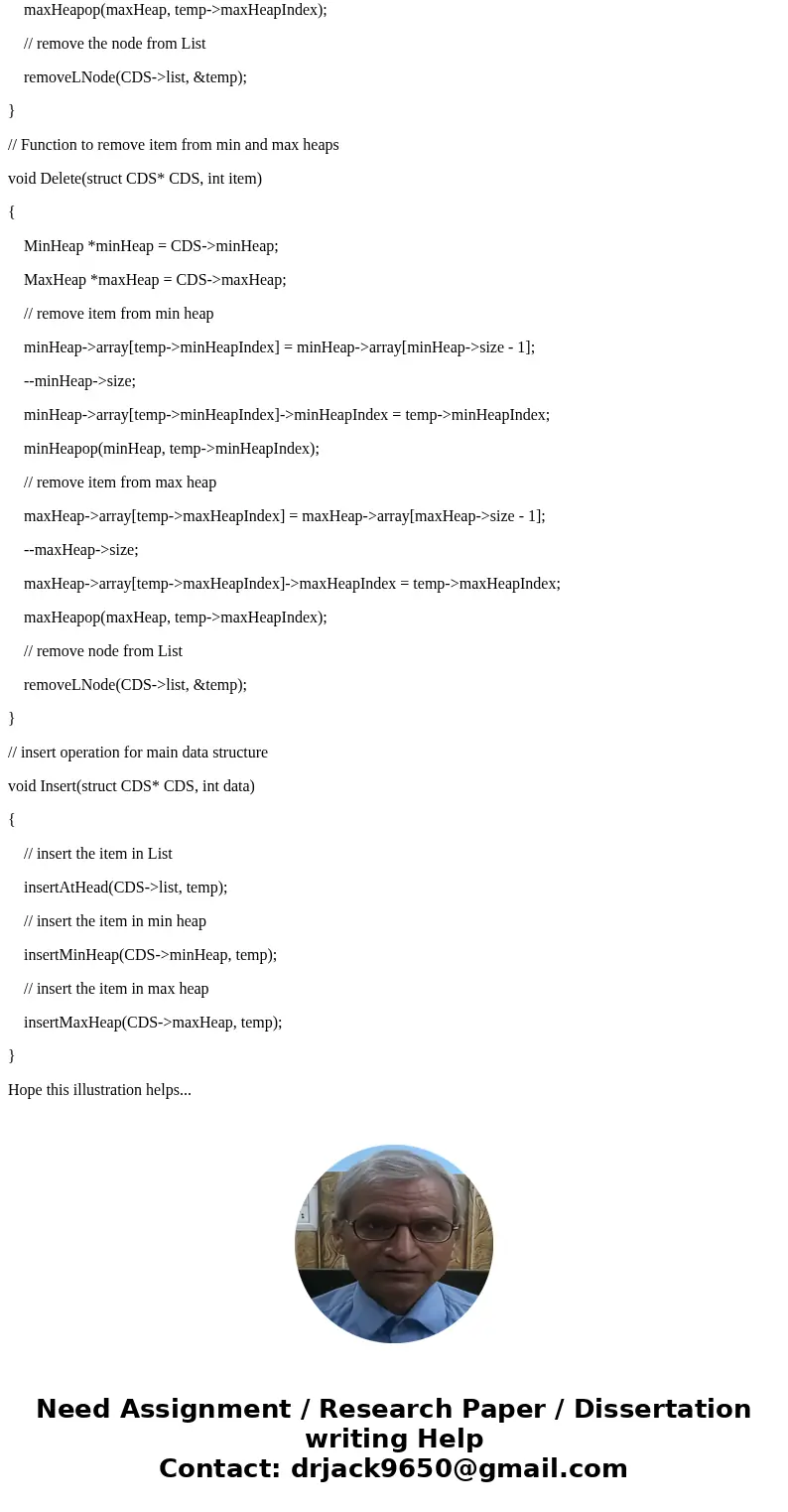 Describe a data structure that supports both removeMin() and removeMax() with O(log(n)) complexity. You need to show the implementation of insert(), removeMin(  Describe a data structure that supports both removeMin() and removeMax() with O(log(n)) complexity. You need to show the implementation of insert(), removeMin(