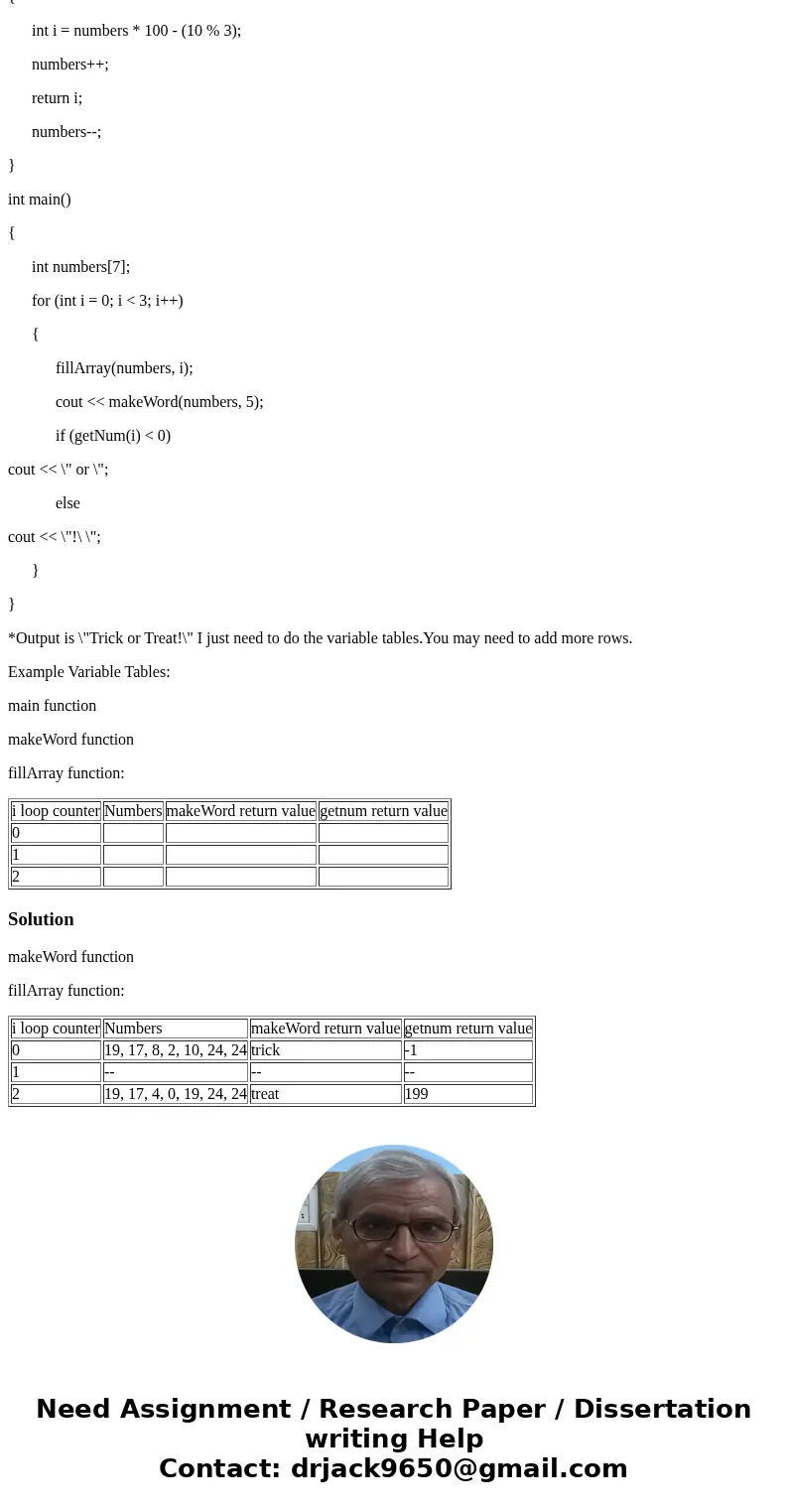 Determine the output of the program below. You will receive no credit for a submission that shows no work. You must make variable tables and show how the values Determine the output of the program below. You will receive no credit for a submission that shows no work. You must make variable tables and show how the values