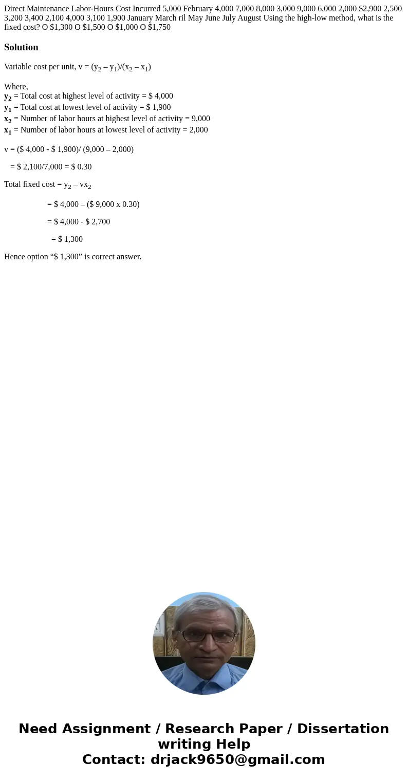 Direct Maintenance Labor-Hours Cost Incurred 5,000 February 4,000 7,000 8,000 3,000 9,000 6,000 2,000 $2,900 2,500 3,200 3,400 2,100 4,000 3,100 1,900 January   Direct Maintenance Labor-Hours Cost Incurred 5,000 February 4,000 7,000 8,000 3,000 9,000 6,000 2,000 $2,900 2,500 3,200 3,400 2,100 4,000 3,100 1,900 January