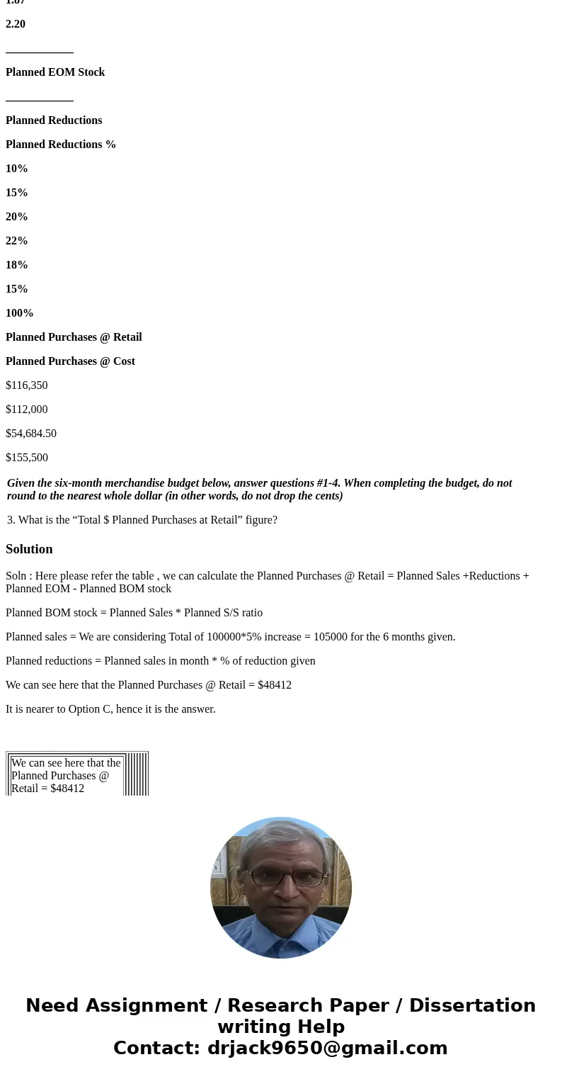 Given the six-month merchandise budget below, answer questions #1-4. When completing the budget, do not round to the nearest whole dollar (in other words, do no Given the six-month merchandise budget below, answer questions #1-4. When completing the budget, do not round to the nearest whole dollar (in other words, do no