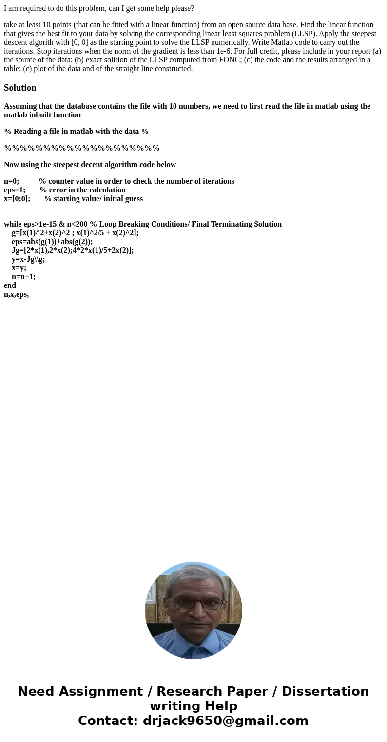 I am required to do this problem, can I get some help please? take at least 10 points (that can be fitted with a linear function) from an open source data base. I am required to do this problem, can I get some help please? take at least 10 points (that can be fitted with a linear function) from an open source data base.