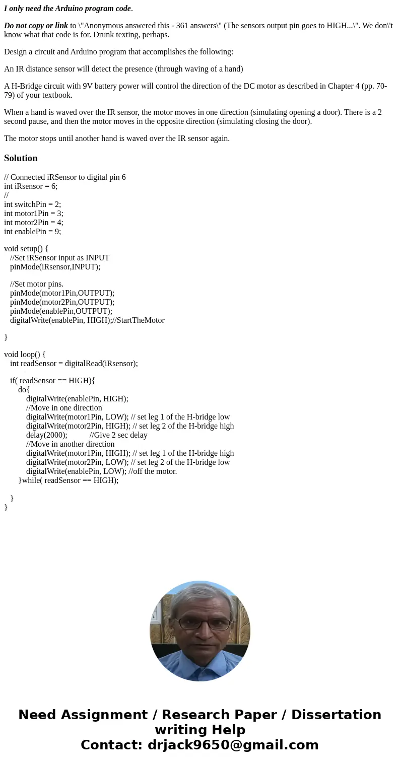 I only need the Arduino program code. Do not copy or link to \ I only need the Arduino program code. Do not copy or link to \
