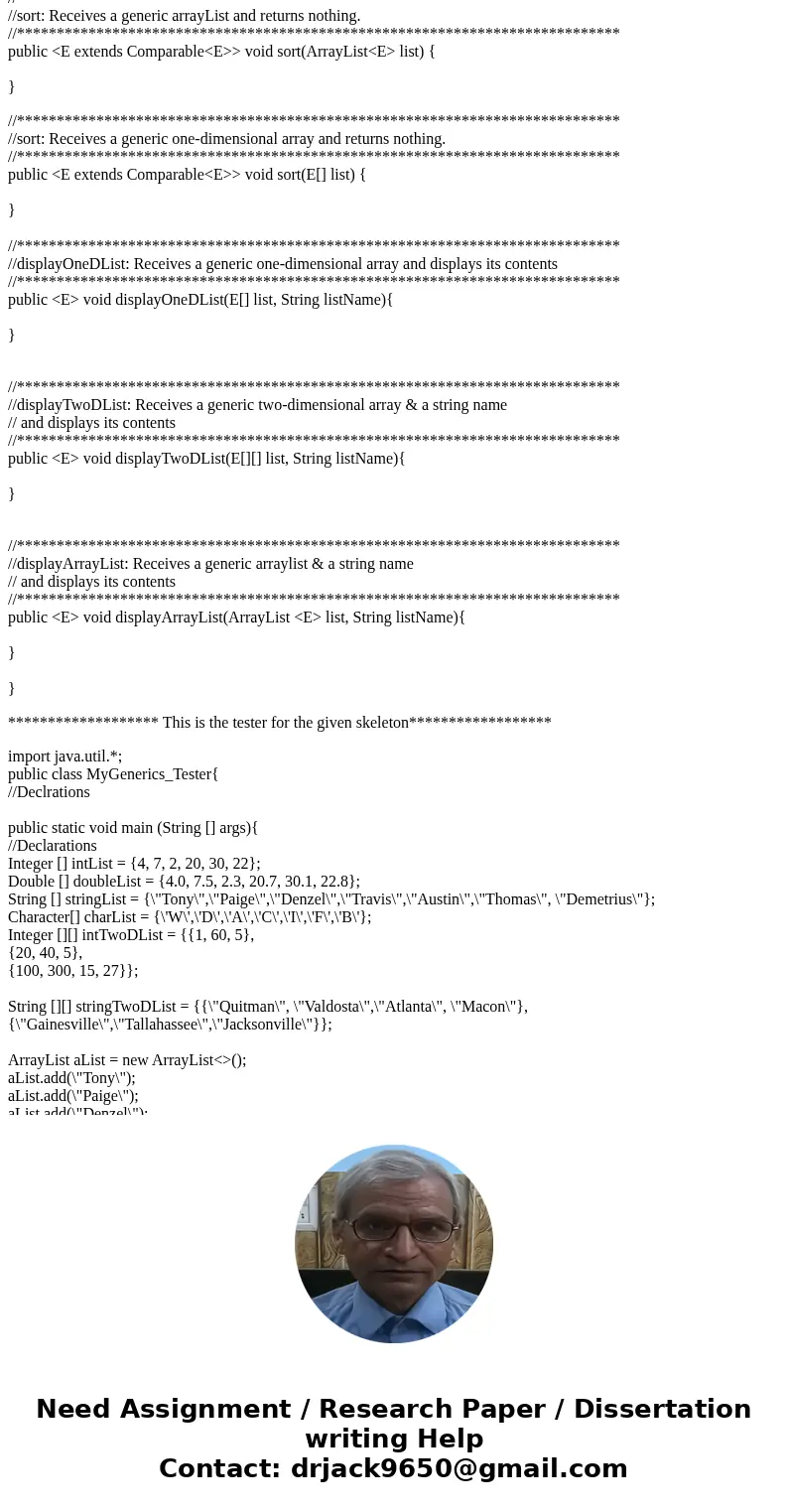 (In java language) 1. Use recursion in implementing the binarySearch method 2. Use Generics in implementing different methods 3. Use the attached driver. Do not (In java language) 1. Use recursion in implementing the binarySearch method 2. Use Generics in implementing different methods 3. Use the attached driver. Do not