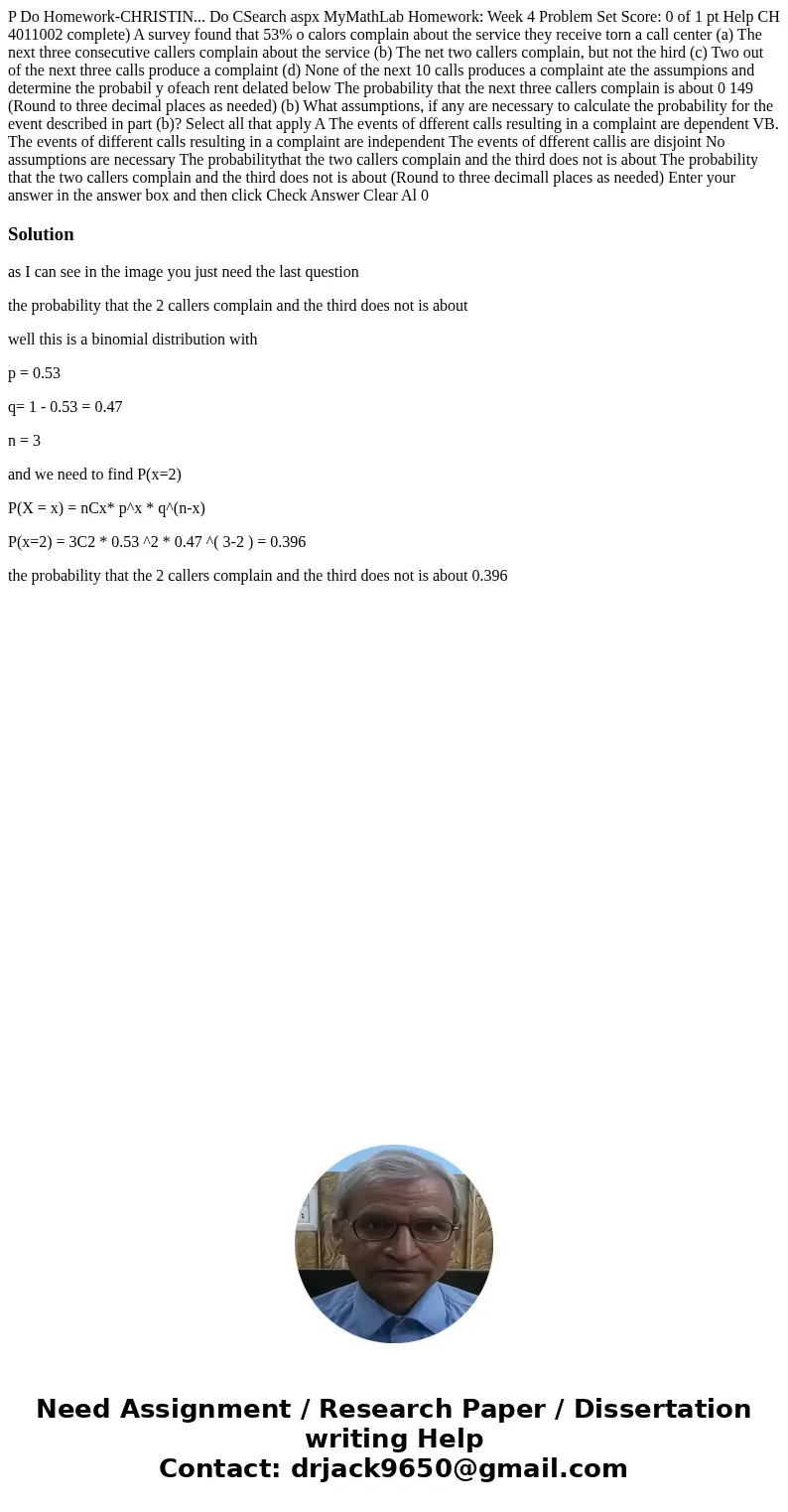 P Do Homework-CHRISTIN... Do CSearch aspx MyMathLab Homework: Week 4 Problem Set Score: 0 of 1 pt Help CH 4011002 complete) A survey found that 53% o calors co  P Do Homework-CHRISTIN... Do CSearch aspx MyMathLab Homework: Week 4 Problem Set Score: 0 of 1 pt Help CH 4011002 complete) A survey found that 53% o calors co