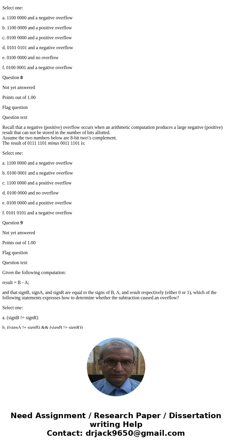 Question 1 Not yet answered Points out of 1.00 Flag question Question text Assuming two\'s complement representation and 8 bits, give the binary for -3. Answer: Question 1 Not yet answered Points out of 1.00 Flag question Question text Assuming two\'s complement representation and 8 bits, give the binary for -3. Answer: