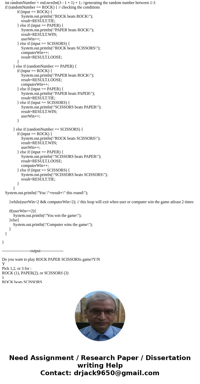 Rock Paper Scissors Write a program that allows the user to play \  Rock Paper Scissors Write a program that allows the user to play \