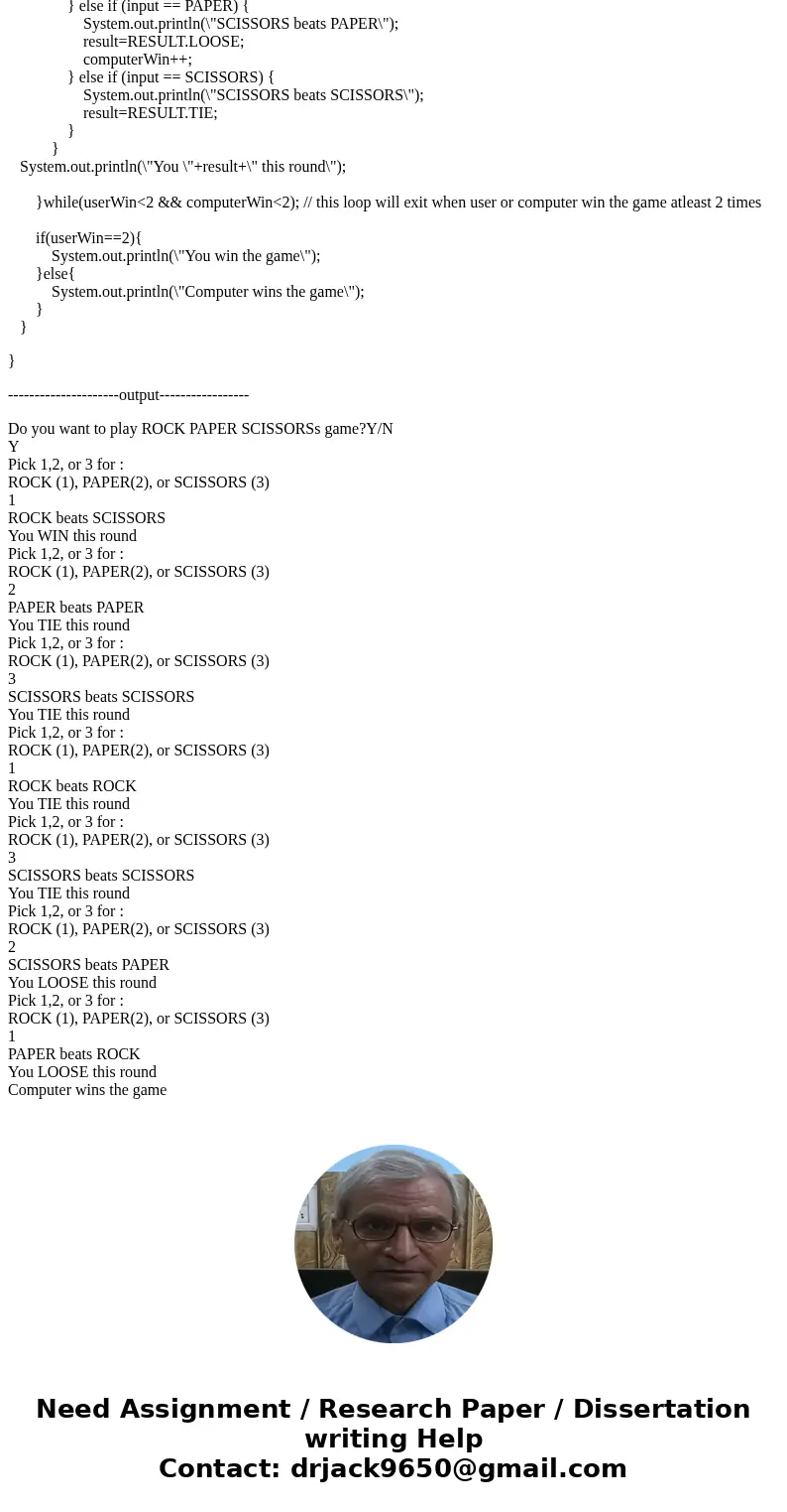 Rock Paper Scissors Write a program that allows the user to play \  Rock Paper Scissors Write a program that allows the user to play \