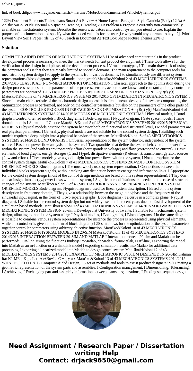 solve 6 , quiz 2 link of book :http://www.irccyn.ec-nantes.fr/~martinet/Mobrob/FundamentalsofVehicleDynamics.pdf 122% Document Elements Tables charts Smart Art  solve 6 , quiz 2 link of book :http://www.irccyn.ec-nantes.fr/~martinet/Mobrob/FundamentalsofVehicleDynamics.pdf 122% Document Elements Tables charts Smart Art