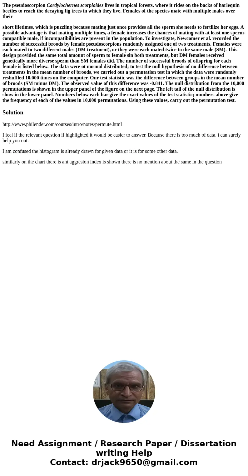 The pseudoscorpion Cordylochernes scorpioides lives in tropical forests, where it rides on the backs of harlequin beetles to reach the decaying fig trees in whi The pseudoscorpion Cordylochernes scorpioides lives in tropical forests, where it rides on the backs of harlequin beetles to reach the decaying fig trees in whi