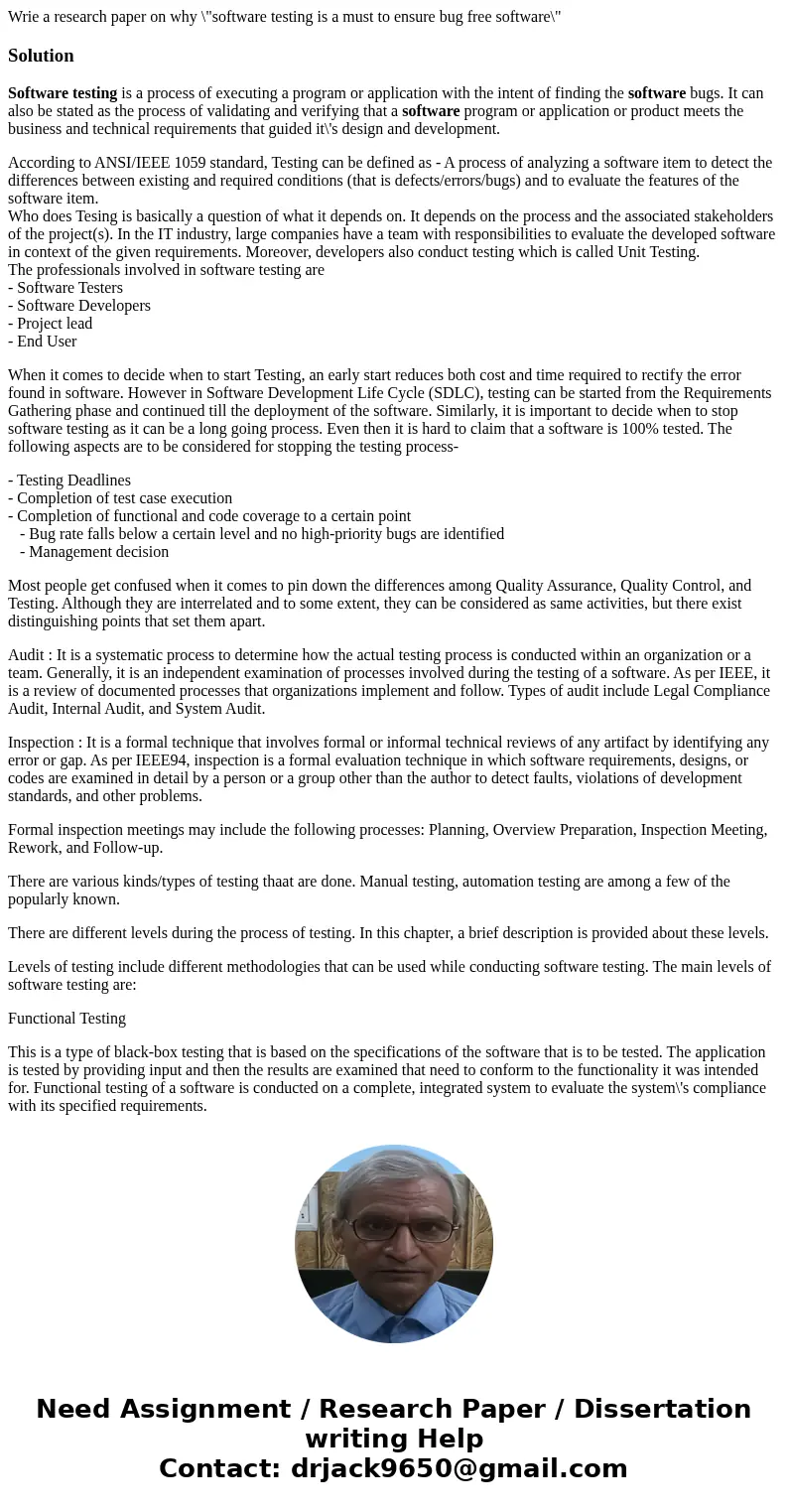 Wrie a research paper on why \ Wrie a research paper on why \