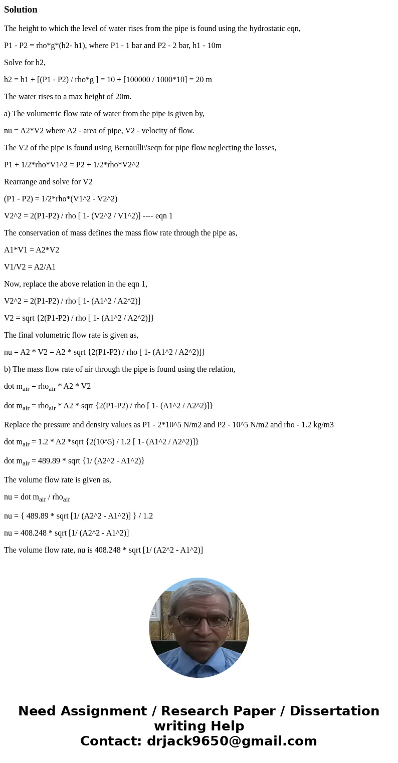 2. An airtight cylindrical tank has it\'s axis vertical as shown in the figurel. The tank has water filled in to to a height of 10.0 m. The gage pressure in th