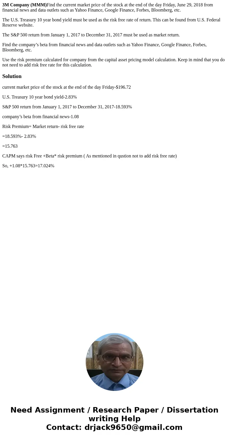 3M Company (MMM)Find the current market price of the stock at the end of the day Friday, June 29, 2018 from financial news and data outlets such as Yahoo Financ 3M Company (MMM)Find the current market price of the stock at the end of the day Friday, June 29, 2018 from financial news and data outlets such as Yahoo Financ
