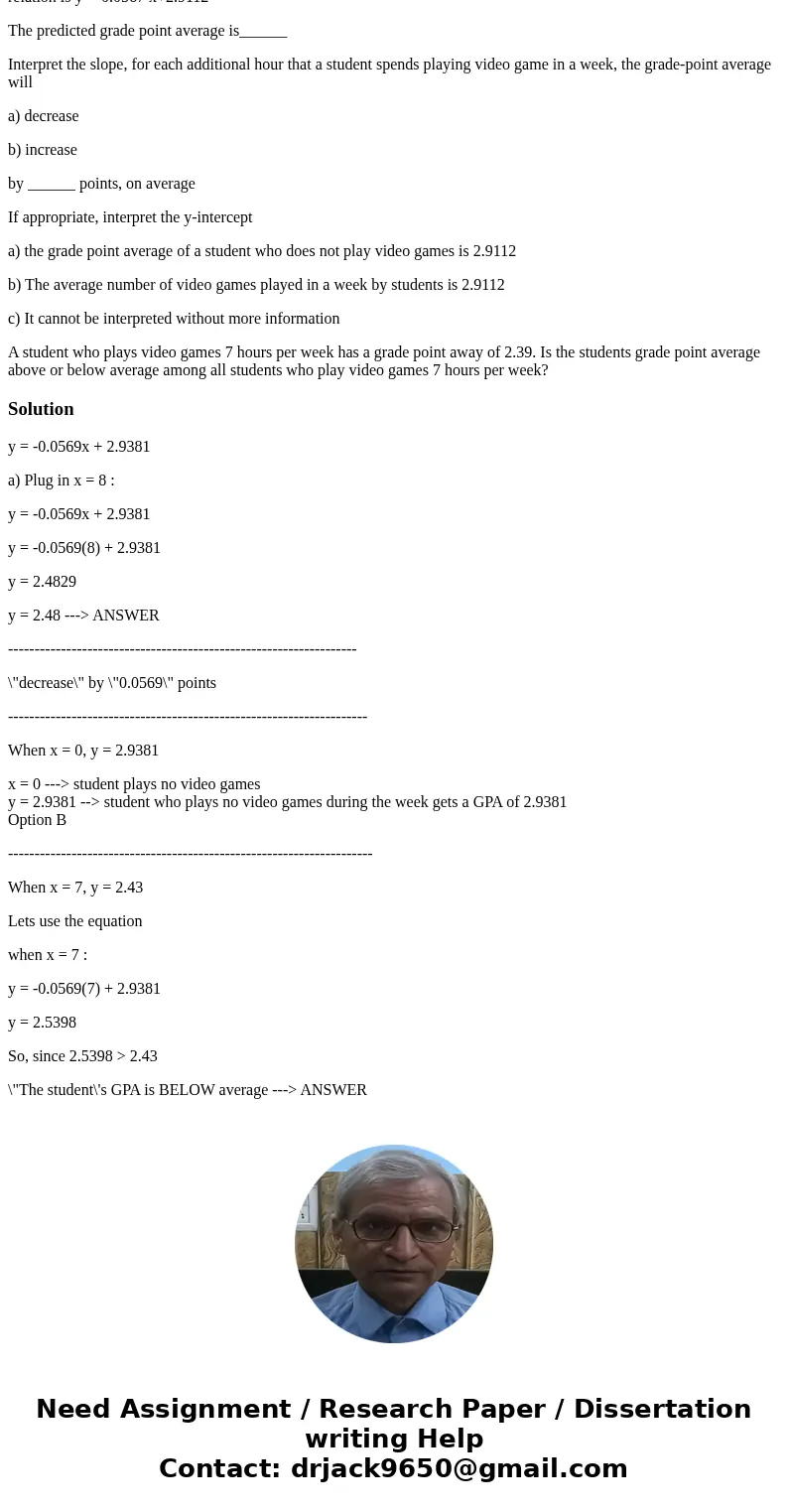 A student at a junior college conducted a survey of 20 randomly selected full-time students to determine the relation between the number of hours of video game A student at a junior college conducted a survey of 20 randomly selected full-time students to determine the relation between the number of hours of video game