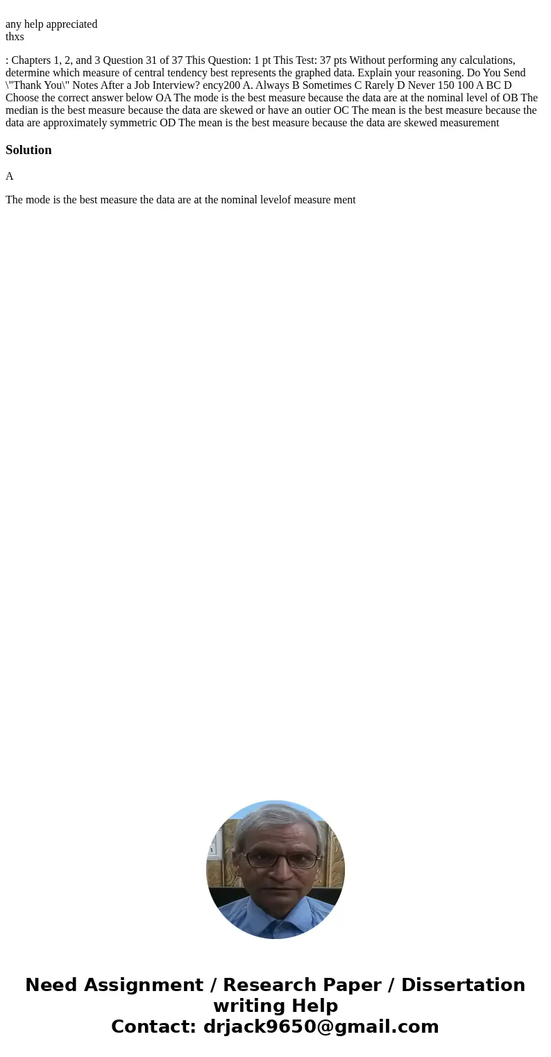  any help appreciated thxs : Chapters 1, 2, and 3 Question 31 of 37 This Question: 1 pt This Test: 37 pts Without performing any calculations, determine which m