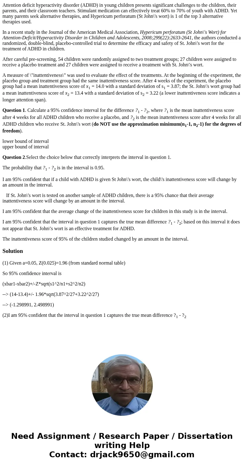 Attention deficit hyperactivity disorder (ADHD) in young children presents significant challenges to the children, their parents, and their classroom teachers. 