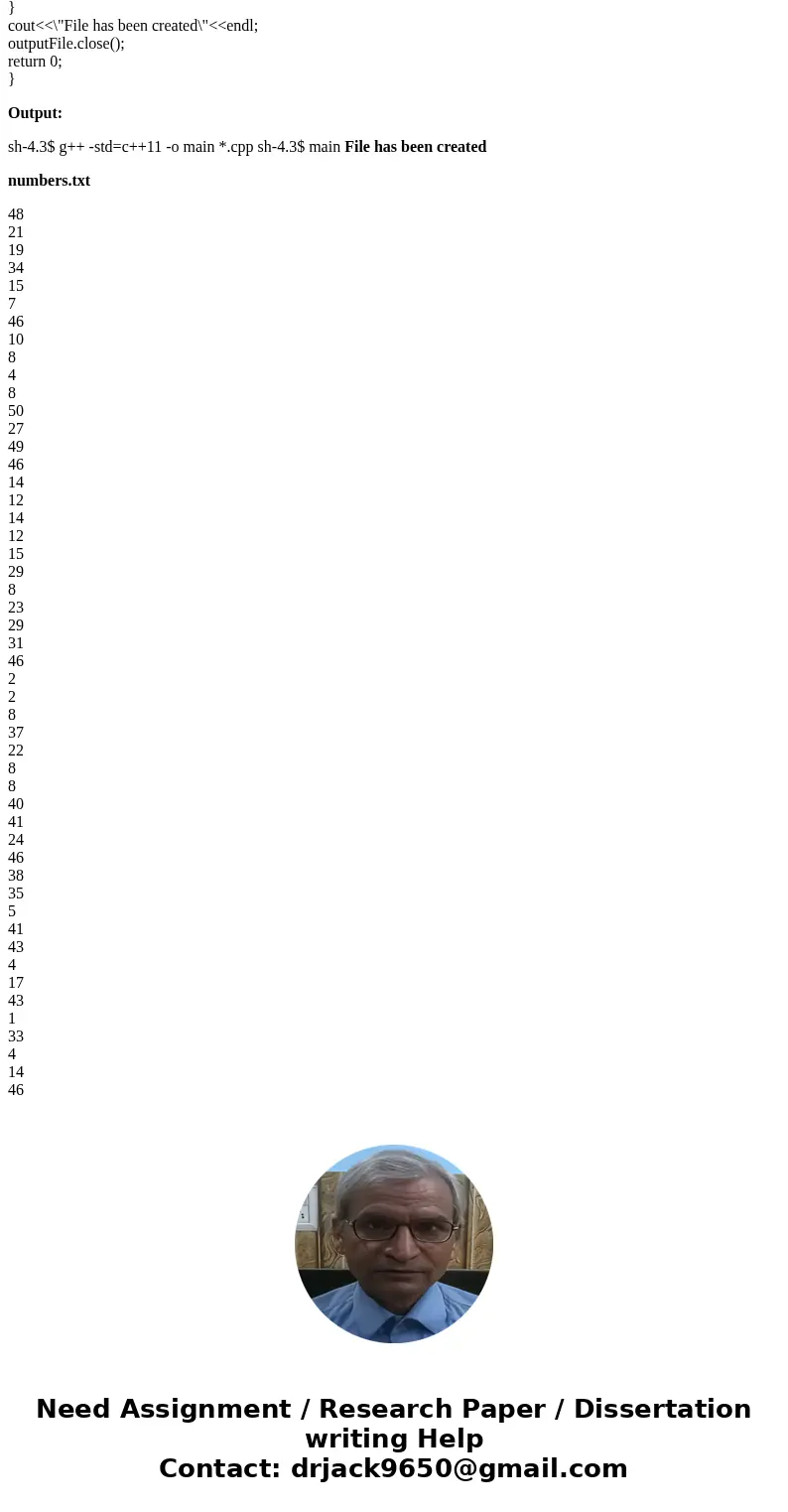 C++ programming windows console application visual studio Write a program that generates fifty (50) random numbers between 1 and 50 and stores the numbers in a  C++ programming windows console application visual studio Write a program that generates fifty (50) random numbers between 1 and 50 and stores the numbers in a