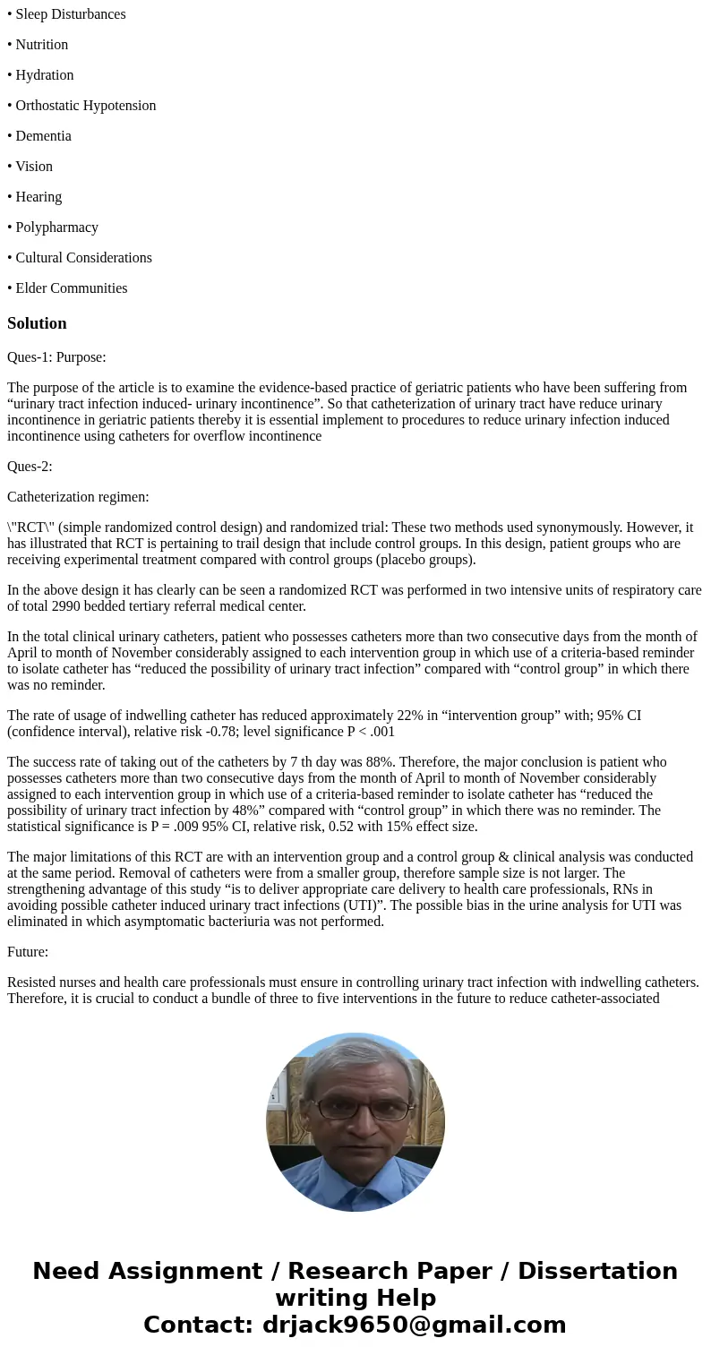 class GERONTOLOGICAL NURSING Journal Article Summary Assignment: The purpose of the journal article summary assignment is for students to improve their knowledg