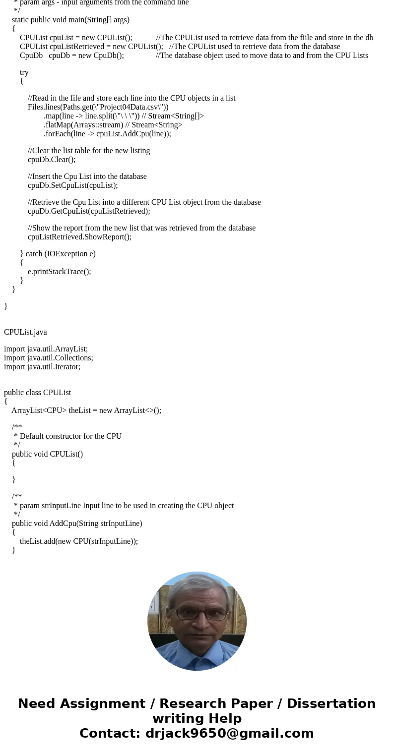 Create a JAVA program that performs file IO and database interaction via SQL. The program needs to read data from the provided file: \