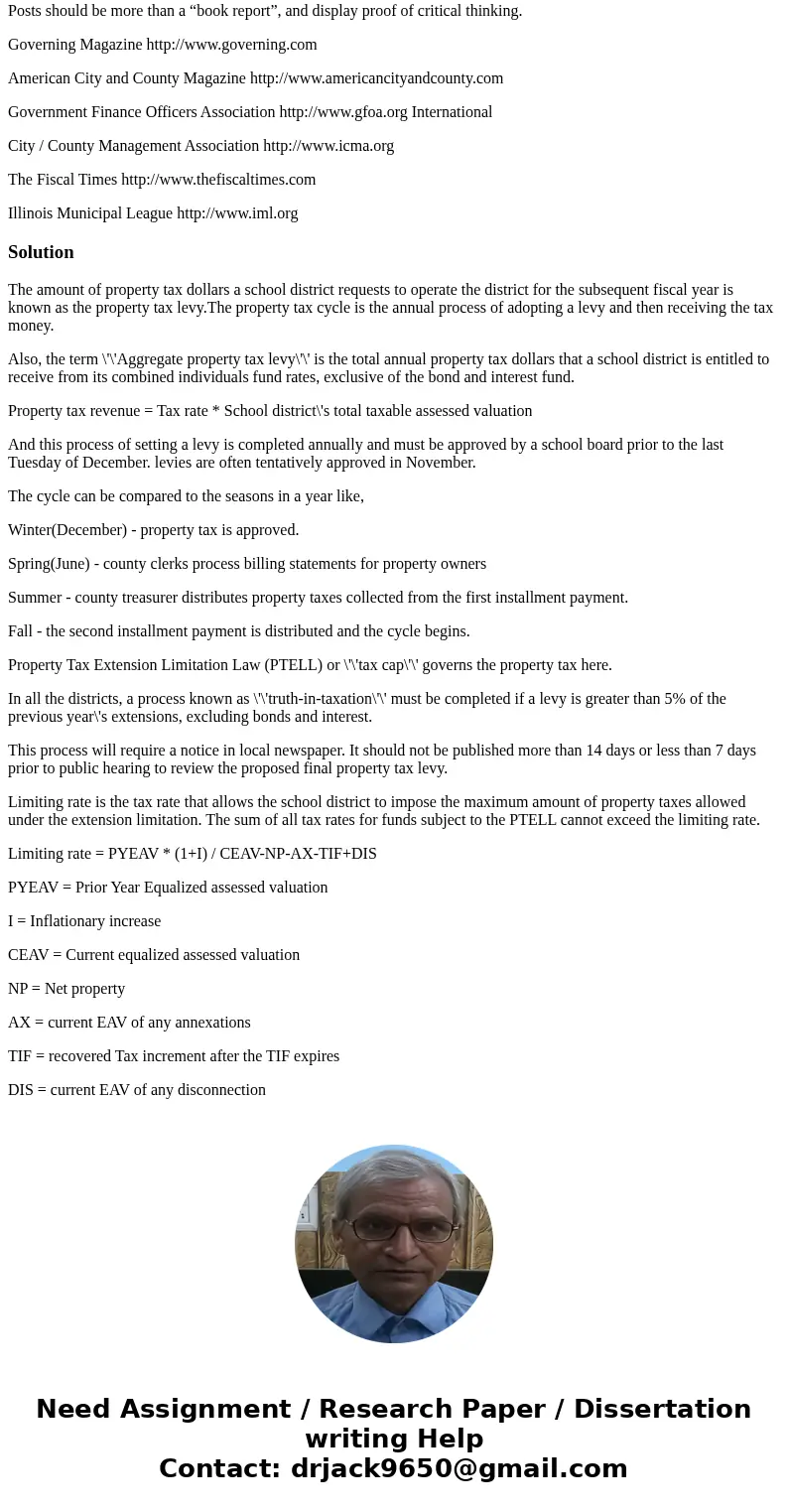 Find a recent article discussing the property tax levy process of a municipality in Illinois. Discuss the process they undertook towards adopting the levy, any  Find a recent article discussing the property tax levy process of a municipality in Illinois. Discuss the process they undertook towards adopting the levy, any