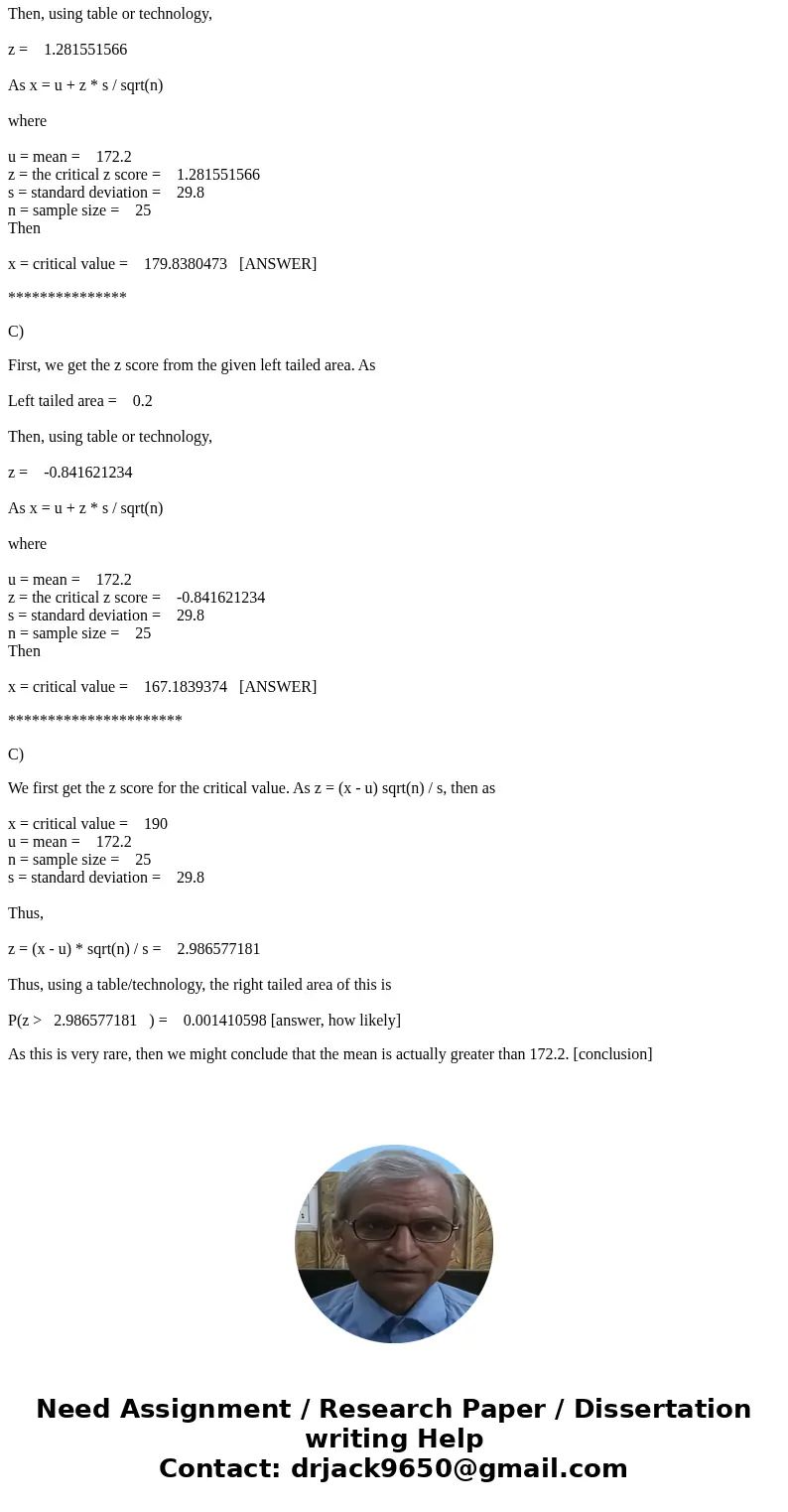 For the population of adult males in the United States, the distribution of weights is approximately normal with mean mu = 172.2 pounds and standard deviation For the population of adult males in the United States, the distribution of weights is approximately normal with mean mu = 172.2 pounds and standard deviation