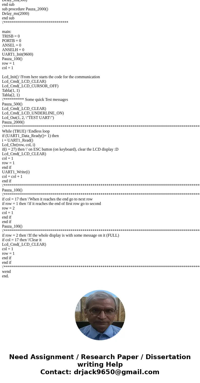 I need help with getting the UART message to recieve a communication on my LCD. I have done the UART message transmission test which I pasted below. Port C 11 - I need help with getting the UART message to recieve a communication on my LCD. I have done the UART message transmission test which I pasted below. Port C 11 -