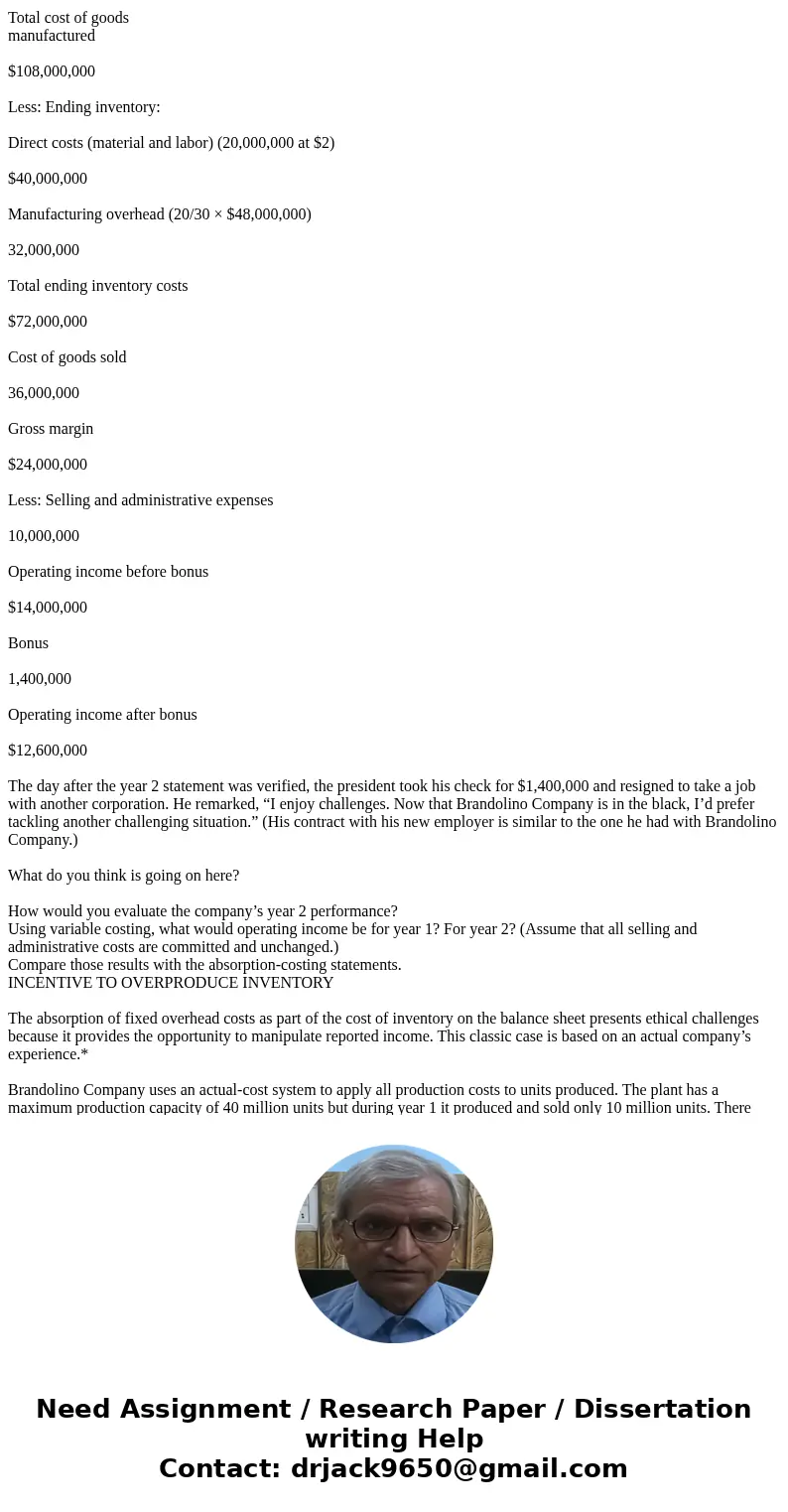  INCENTIVE TO OVERPRODUCE INVENTORY The absorption of fixed overhead costs as part of the cost of inventory on the balance sheet presents ethical challenges bec