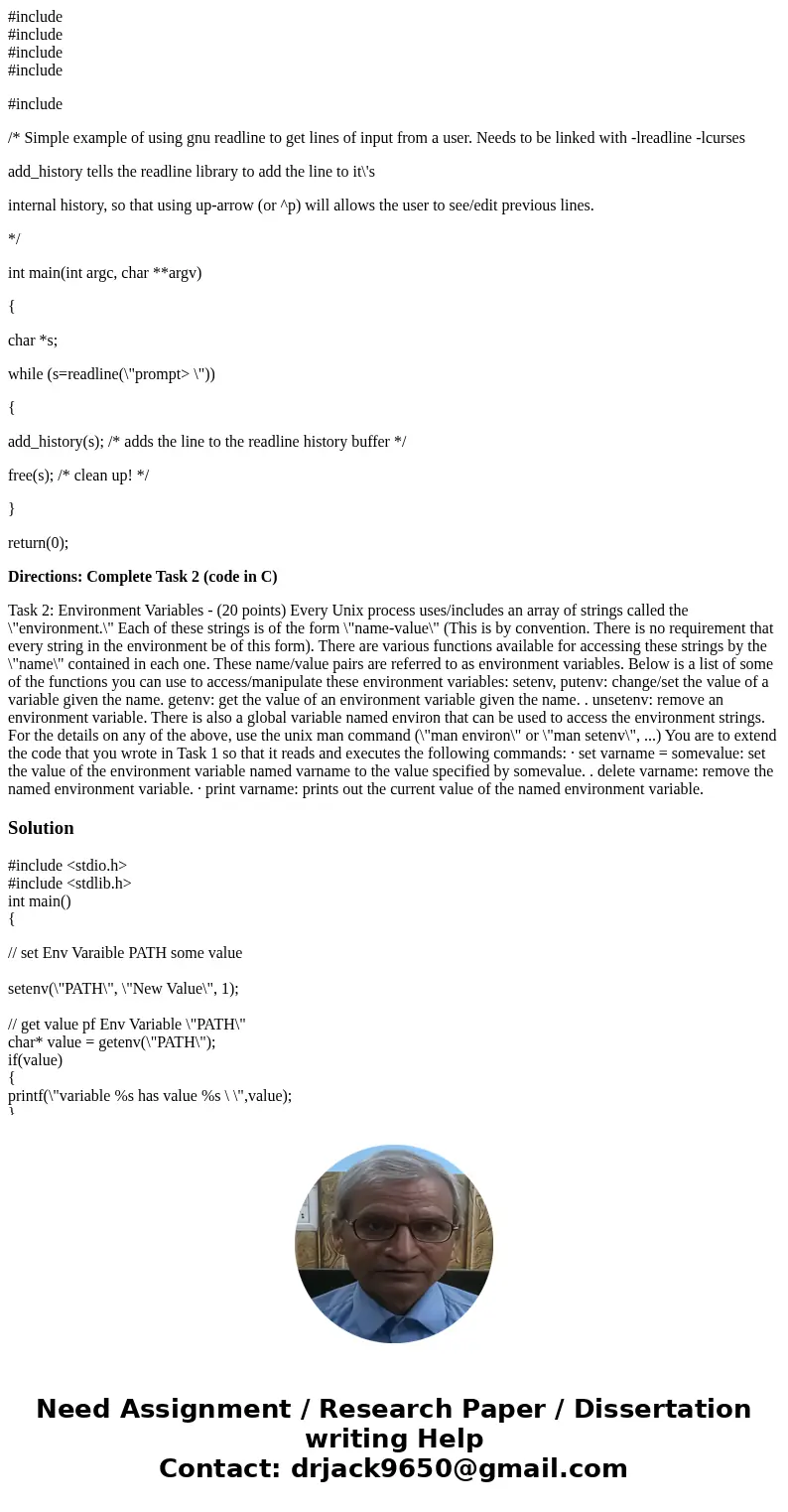 #include #include #include #include #include /* Simple example of using gnu readline to get lines of input from a user. Needs to be linked with -lreadline -lcur #include #include #include #include #include /* Simple example of using gnu readline to get lines of input from a user. Needs to be linked with -lreadline -lcur
