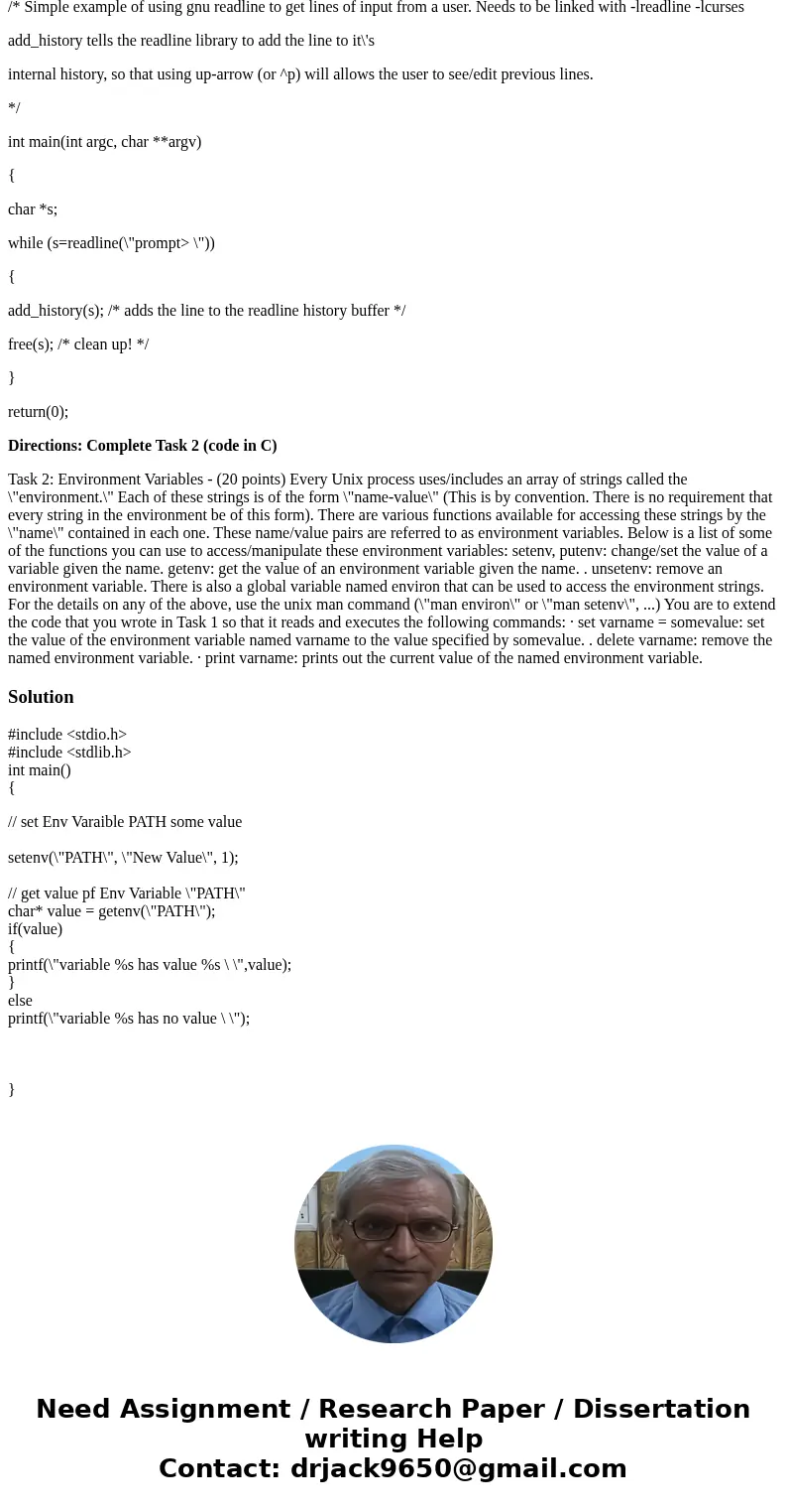 #include #include #include #include #include /* Simple example of using gnu readline to get lines of input from a user. Needs to be linked with -lreadline -lcur #include #include #include #include #include /* Simple example of using gnu readline to get lines of input from a user. Needs to be linked with -lreadline -lcur
