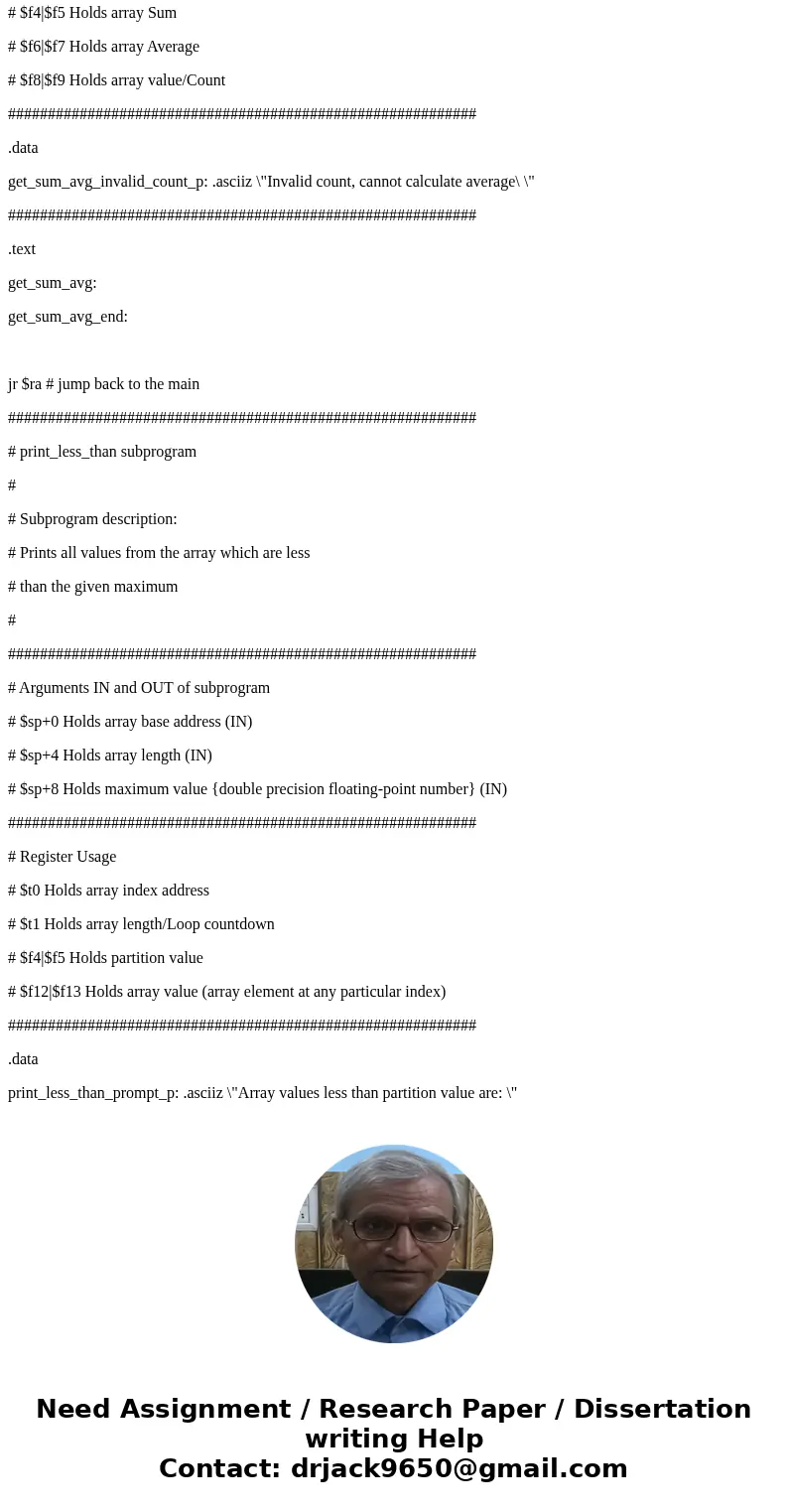 ########################################################### # Lab 10 - Floating-point # # Name: # Date: # # Description: # ask the user for an array length, and ########################################################### # Lab 10 - Floating-point # # Name: # Date: # # Description: # ask the user for an array length, and