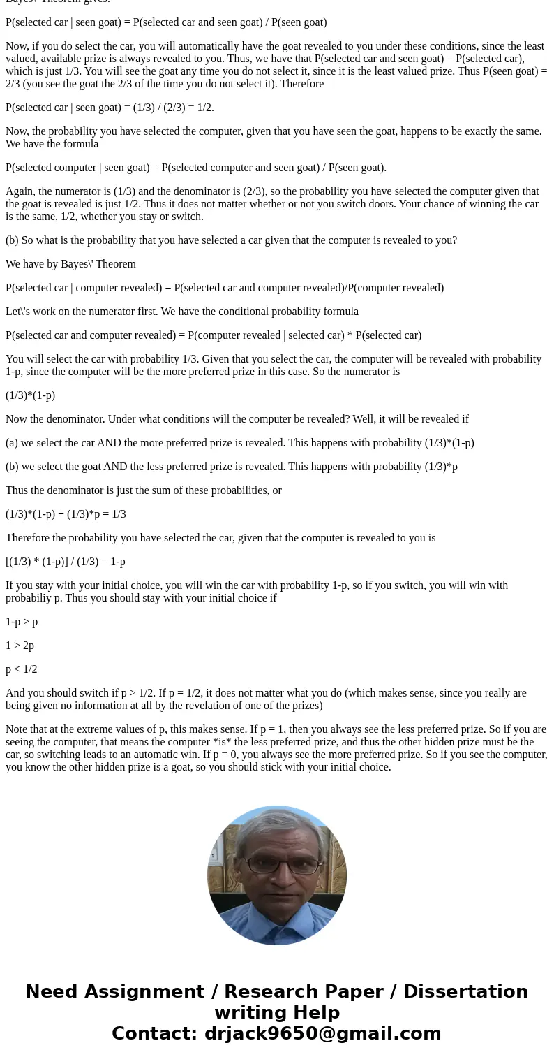 Monty Hall problem You are the contestant on the Monty Hall show. Monty is trying out a new version of his game, with rules as follows. You get to choose one of Monty Hall problem You are the contestant on the Monty Hall show. Monty is trying out a new version of his game, with rules as follows. You get to choose one of
