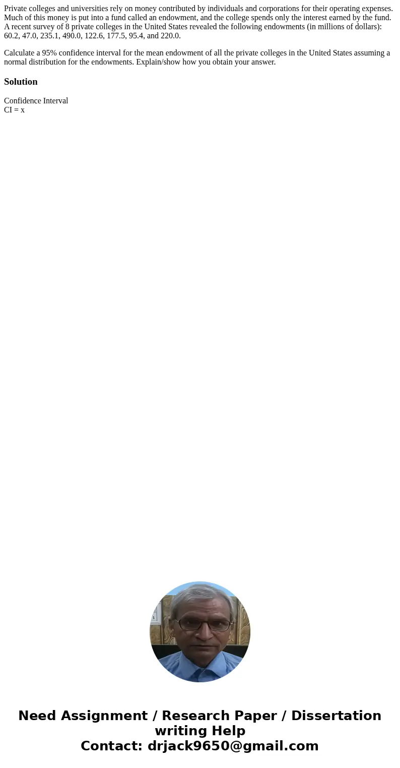 Private colleges and universities rely on money contributed by individuals and corporations for their operating expenses. Much of this money is put into a fund 