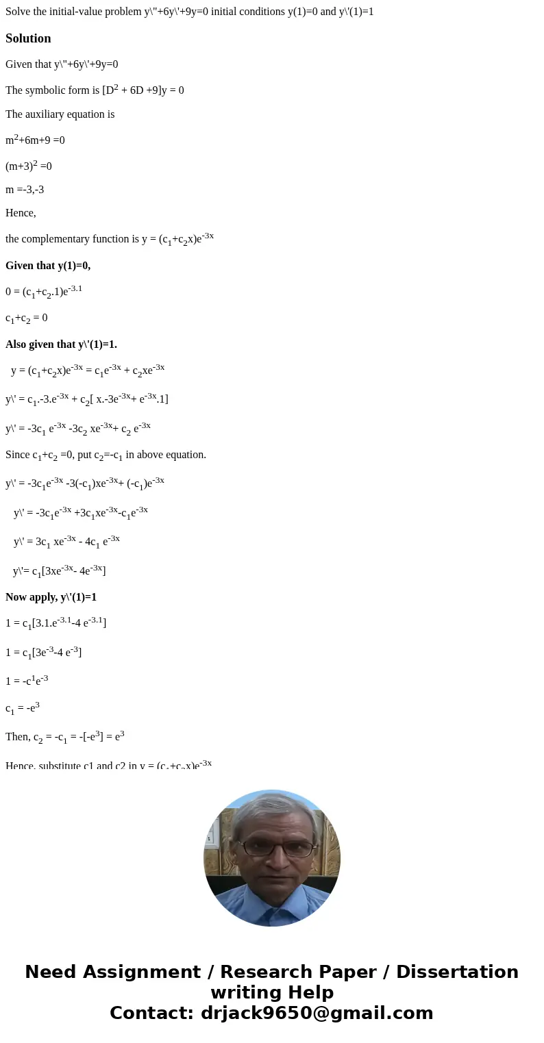 Solve the initial-value problem y\