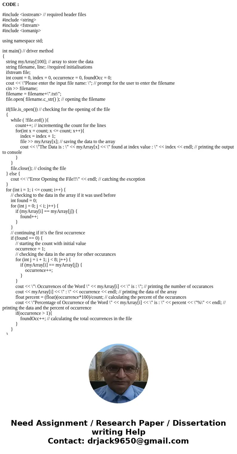 Tffff The program needs to be in C++ and part 1 of the assignment is already done. The only difference is that the appropriate text files that will be used for  Tffff The program needs to be in C++ and part 1 of the assignment is already done. The only difference is that the appropriate text files that will be used for