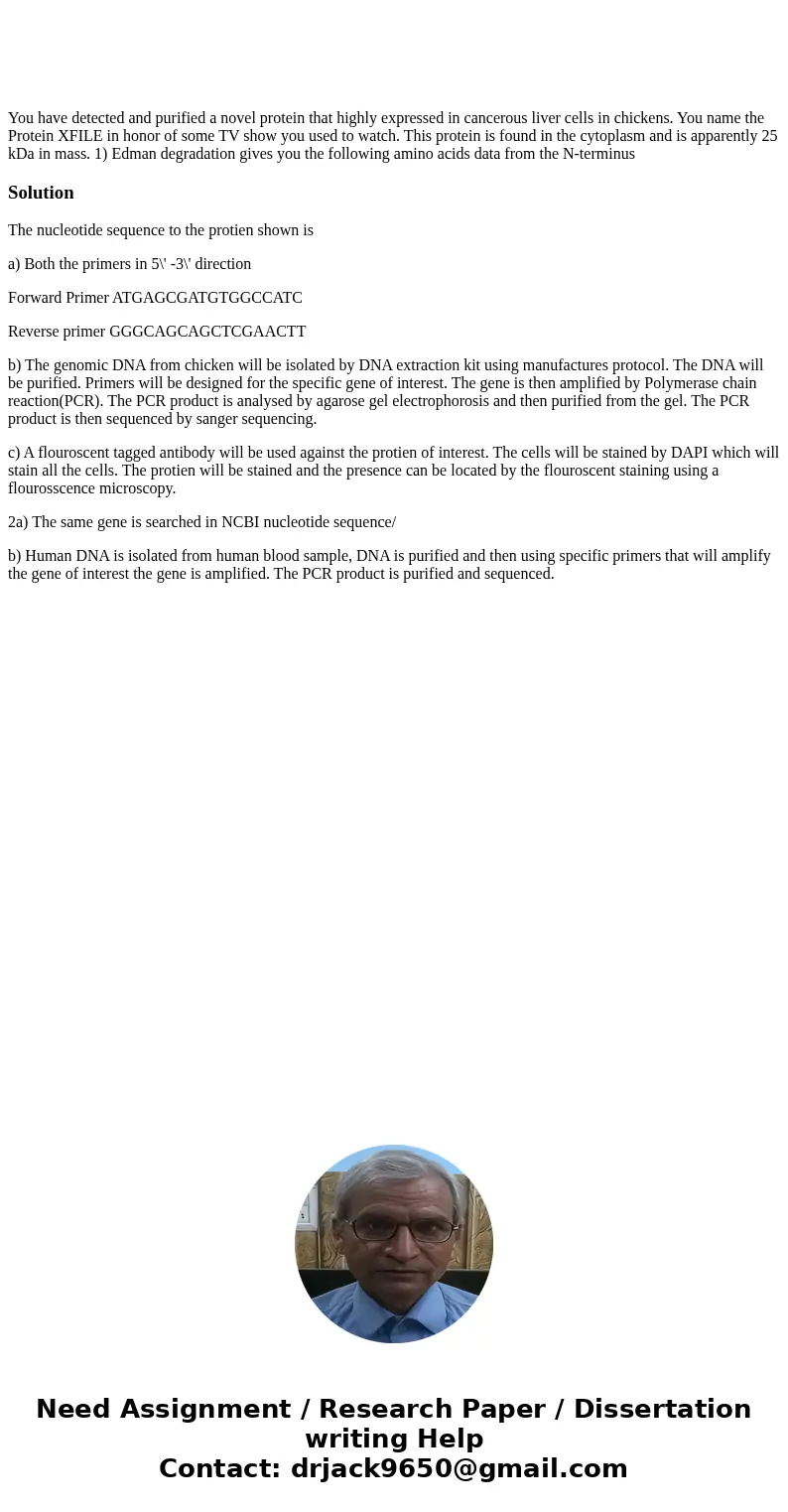 You have detected and purified a novel protein that highly expressed in cancerous liver cells in chickens. You name the Protein XFILE in honor of some TV show   You have detected and purified a novel protein that highly expressed in cancerous liver cells in chickens. You name the Protein XFILE in honor of some TV show