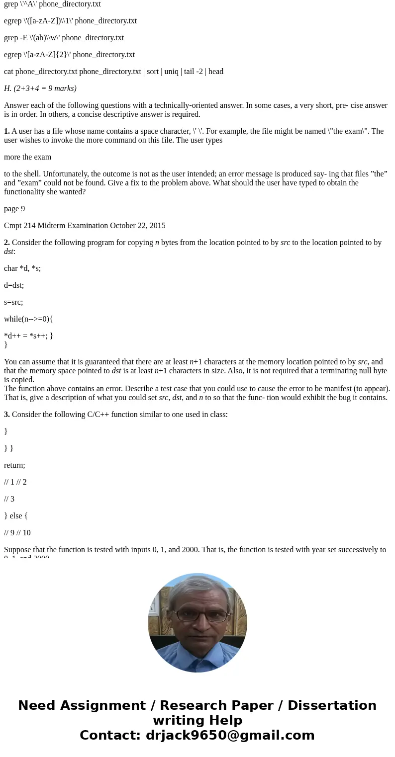 A. (4 marks) Say whether each of the following statements is true (“T”) or false (“F”). __ An environment variable is a shell variable whose name begins with a  A. (4 marks) Say whether each of the following statements is true (“T”) or false (“F”). __ An environment variable is a shell variable whose name begins with a