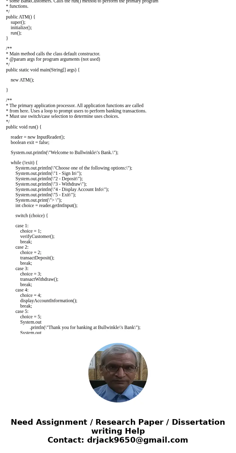 Assignment 2: In this assignment we will focus on inheritance and testing. Continuing from the ATM application in Assignment 1 we will build an inheritance stru Assignment 2: In this assignment we will focus on inheritance and testing. Continuing from the ATM application in Assignment 1 we will build an inheritance stru