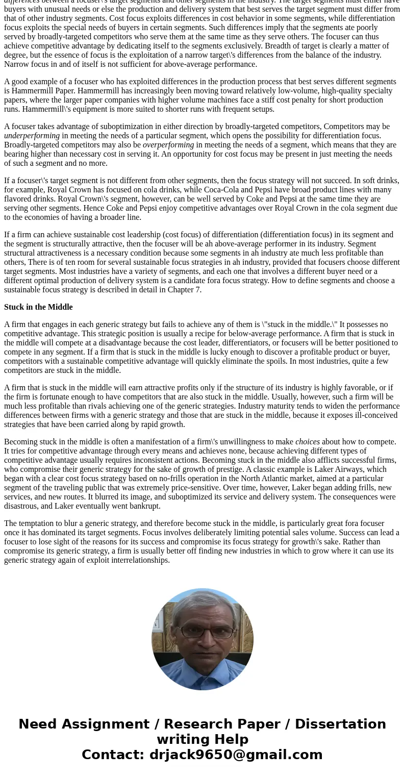 briefly explain why firms that pursue cost leadership or diffentiation achieve returns that are about equivalent, have higher returns, and firms that are stuck  briefly explain why firms that pursue cost leadership or diffentiation achieve returns that are about equivalent, have higher returns, and firms that are stuck