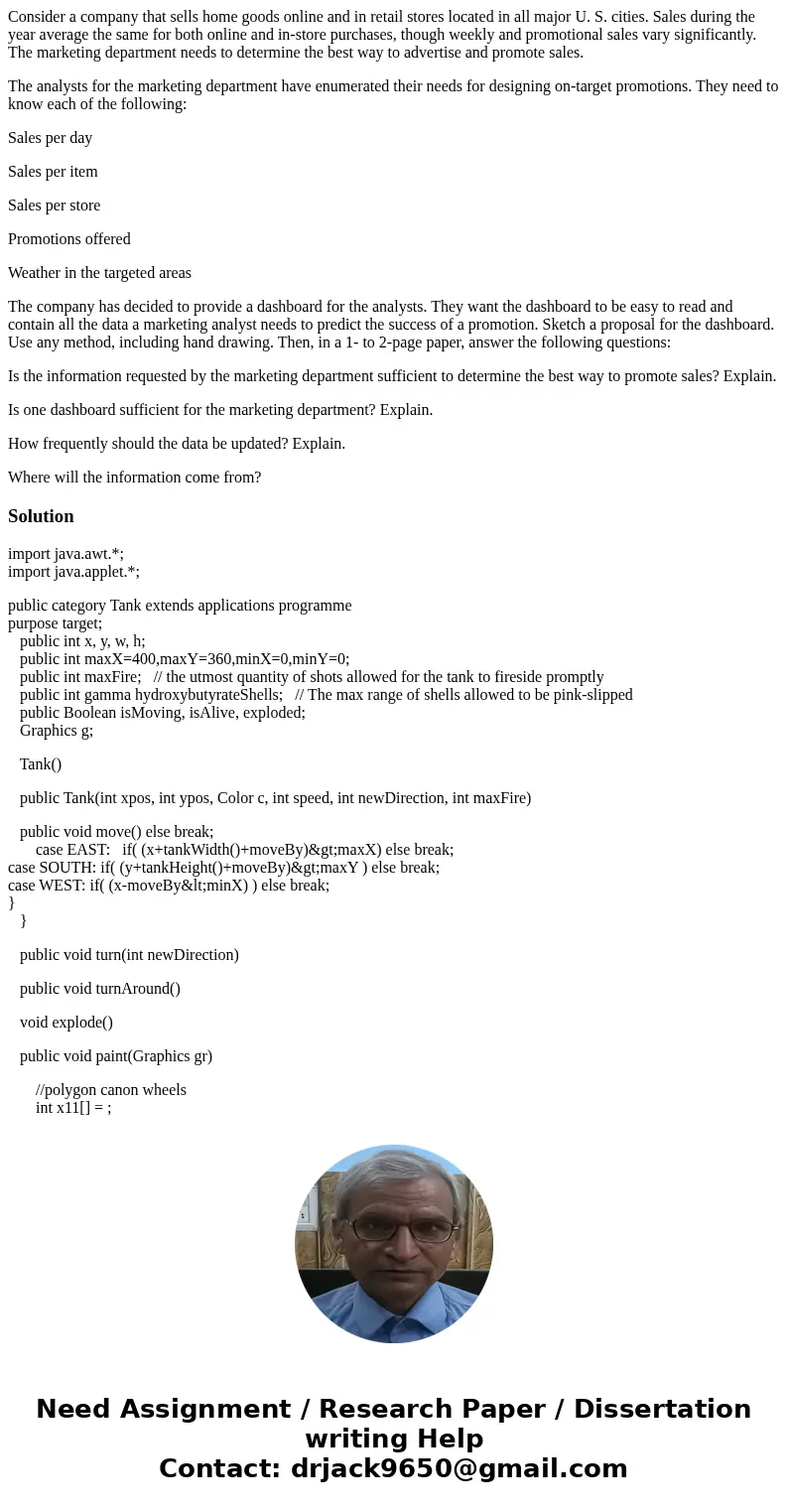 Consider a company that sells home goods online and in retail stores located in all major U. S. cities. Sales during the year average the same for both online a