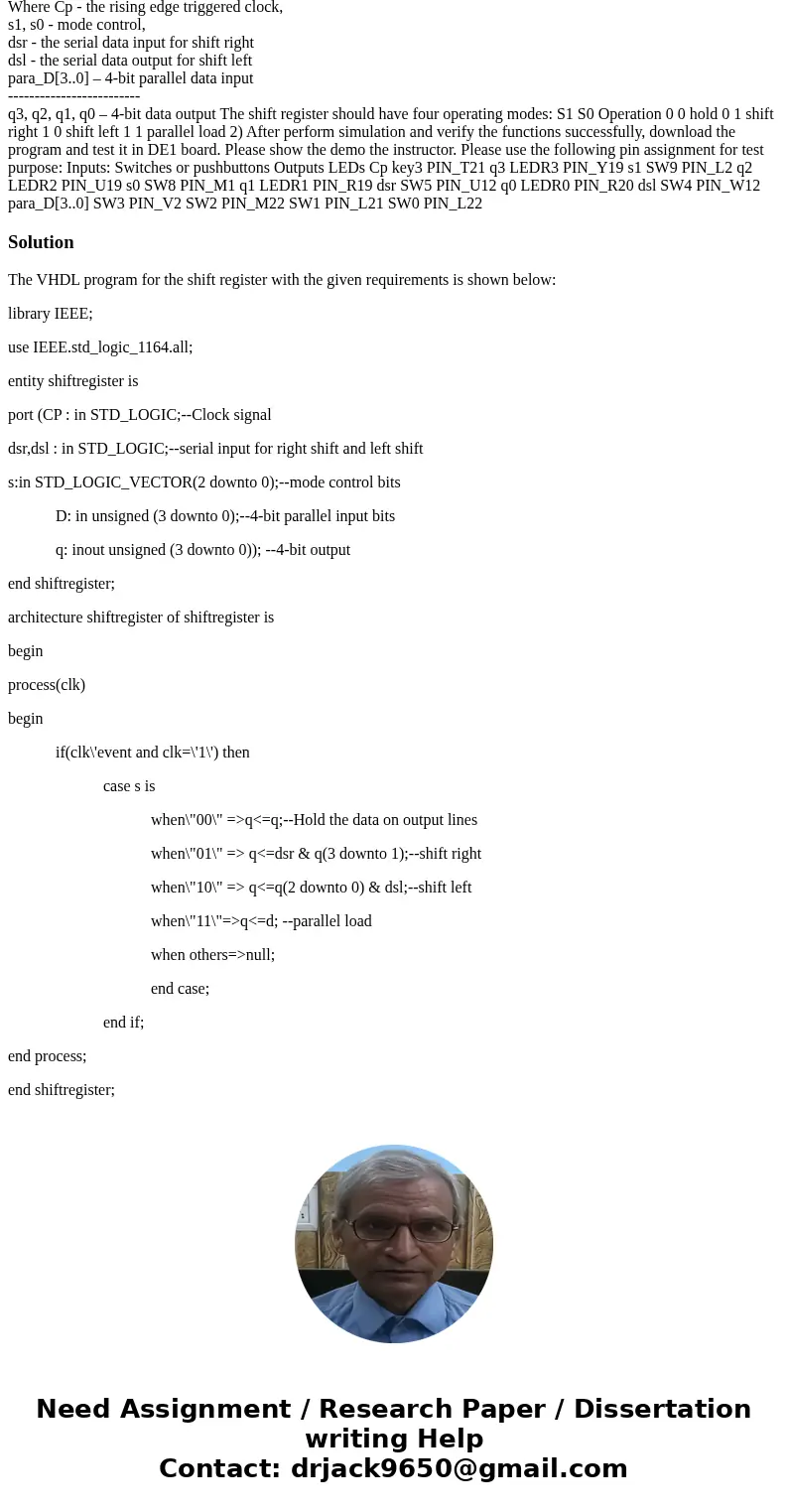 could you please create a shift register with parallel load, shift right and shift left functions using VHDL. See step 5 in pages 5 and 6. Your task: Create a s could you please create a shift register with parallel load, shift right and shift left functions using VHDL. See step 5 in pages 5 and 6. Your task: Create a s
