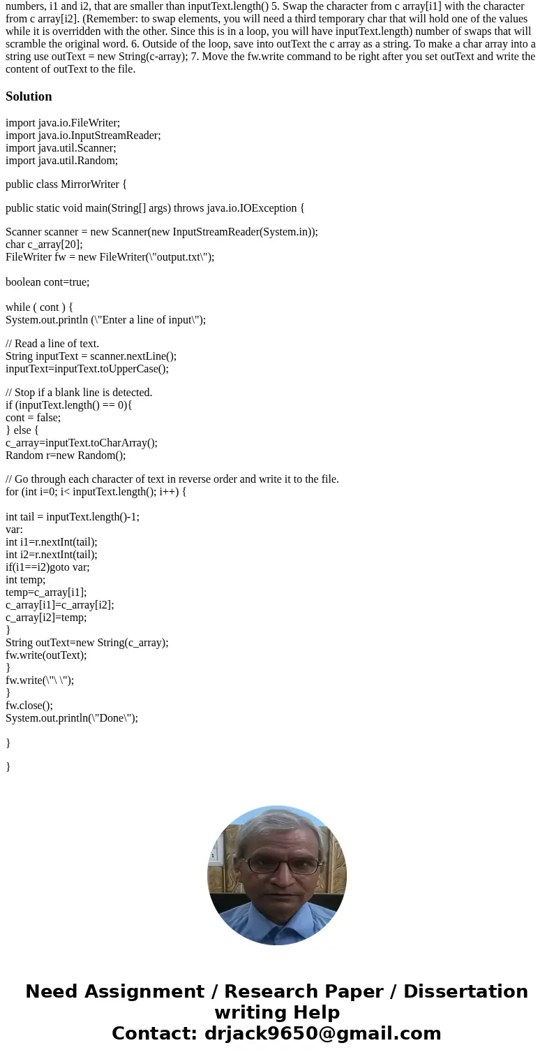 I have completed until part 4 please do the rest. import java.io.FileWriter; import java.io.InputStreamReader; import java.util.Random; import java.util.Scanner I have completed until part 4 please do the rest. import java.io.FileWriter; import java.io.InputStreamReader; import java.util.Random; import java.util.Scanner