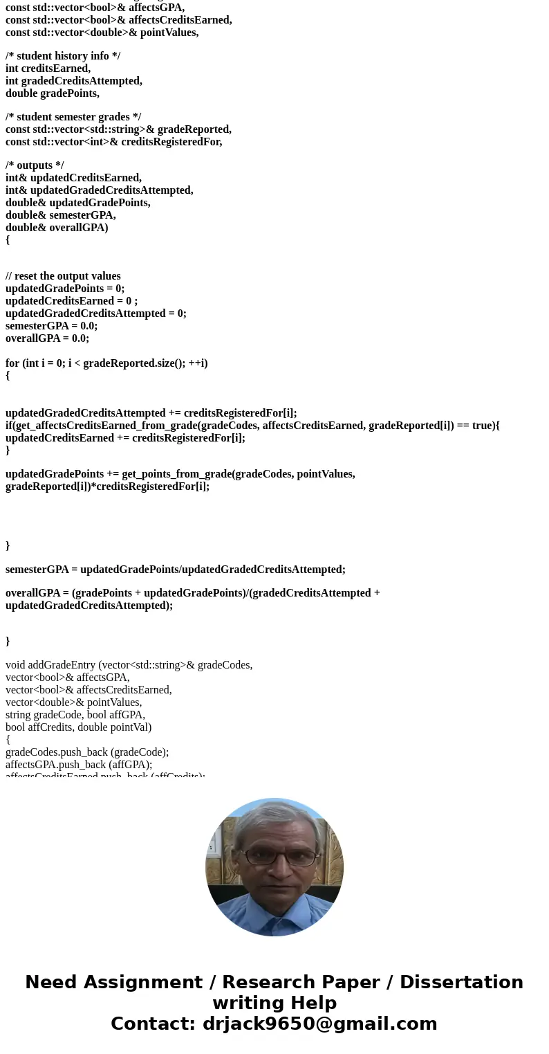 I need a little help with writing the output for this. Code is beneath it in C++. Help ASAP. Output goes at very bottom. \ I need a little help with writing the output for this. Code is beneath it in C++. Help ASAP. Output goes at very bottom. \