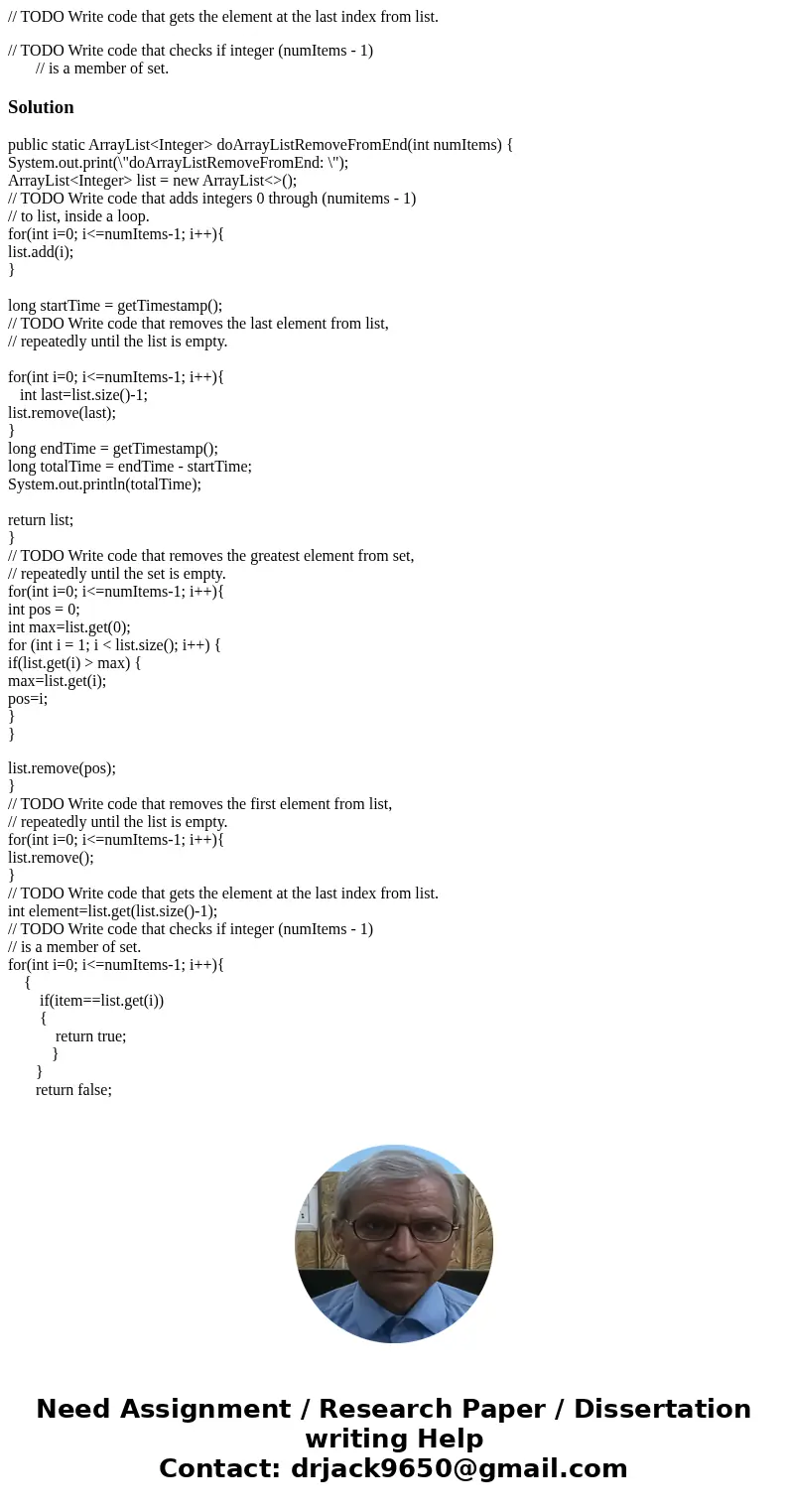 I need help with the 2nd //TODO comment and the other comments I\'ll post at the end. I keep exceeding my memory when I write something for it public static Arr