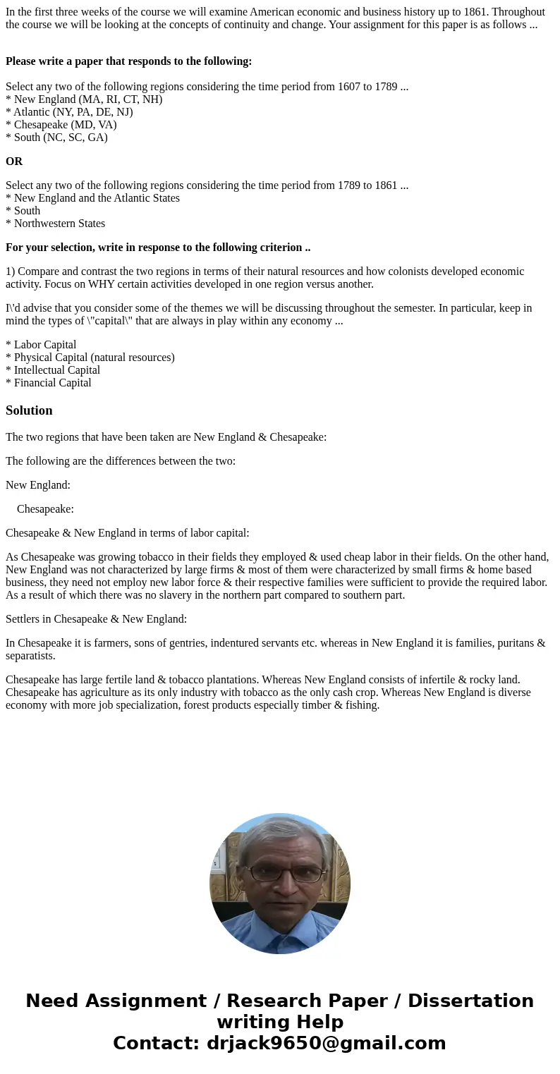 In the first three weeks of the course we will examine American economic and business history up to 1861. Throughout the course we will be looking at the concep In the first three weeks of the course we will examine American economic and business history up to 1861. Throughout the course we will be looking at the concep