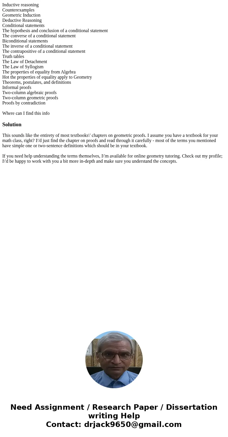Inductive reasoning Counterexamples Geometric Induction Deductive Reasoning Conditional statements The hypothesis and conclusion of a conditional statement The  Inductive reasoning Counterexamples Geometric Induction Deductive Reasoning Conditional statements The hypothesis and conclusion of a conditional statement The